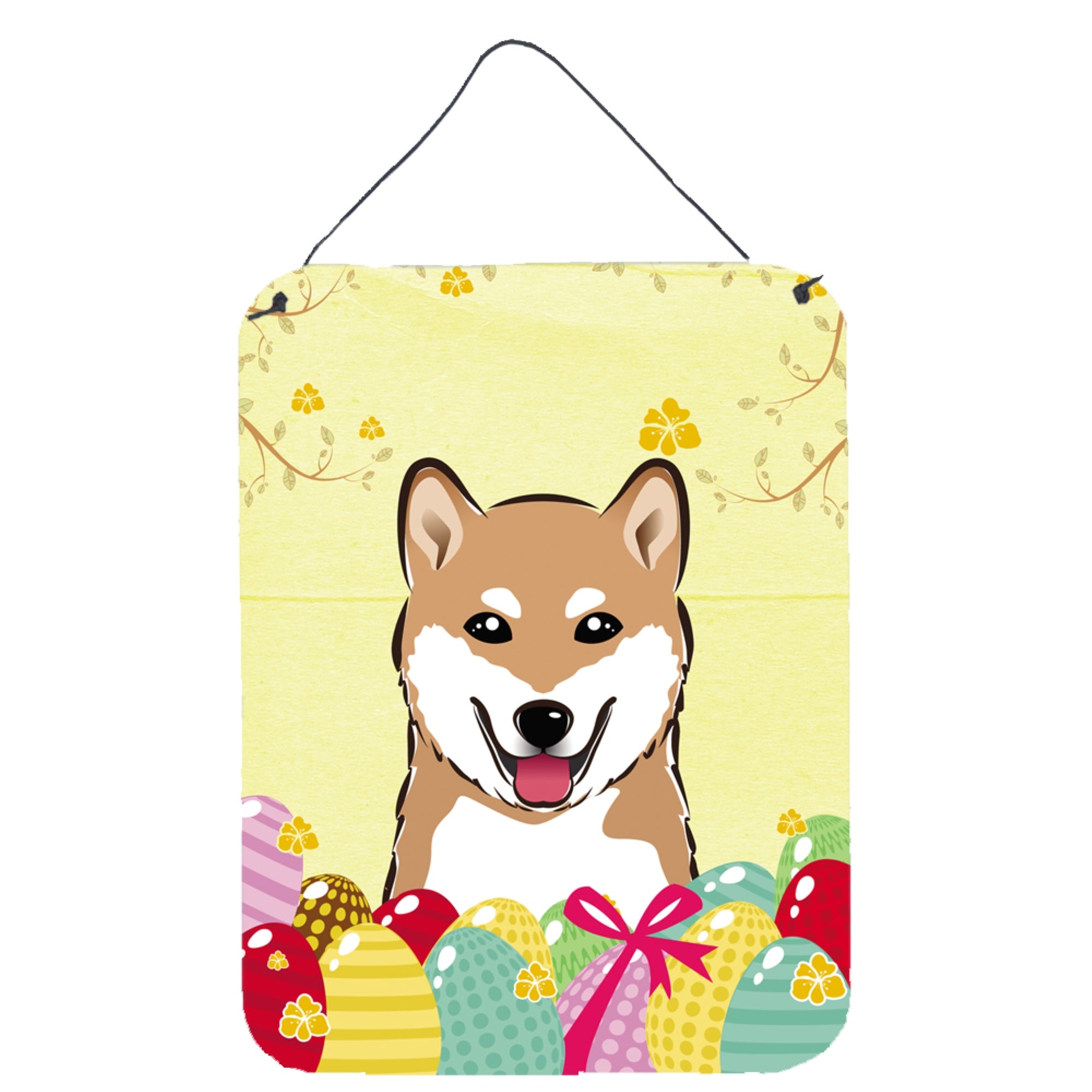 'Caroline'S Treasures Shiba Inu Easter Egg Hunt Wall Or Door Hanging Prints Bb1907Ds1216, 16Hx12W, Multicolor''