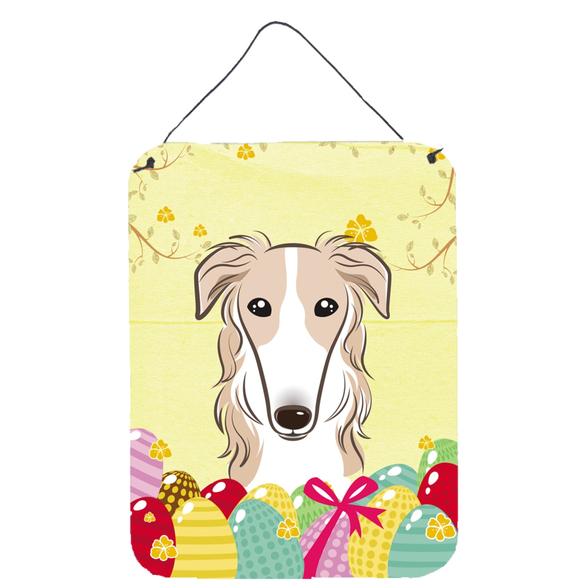 'Caroline'S Treasures Borzoi Easter Egg Hunt Wall Or Door Hanging Prints Bb1910Ds1216, 16Hx12W, Multicolor''