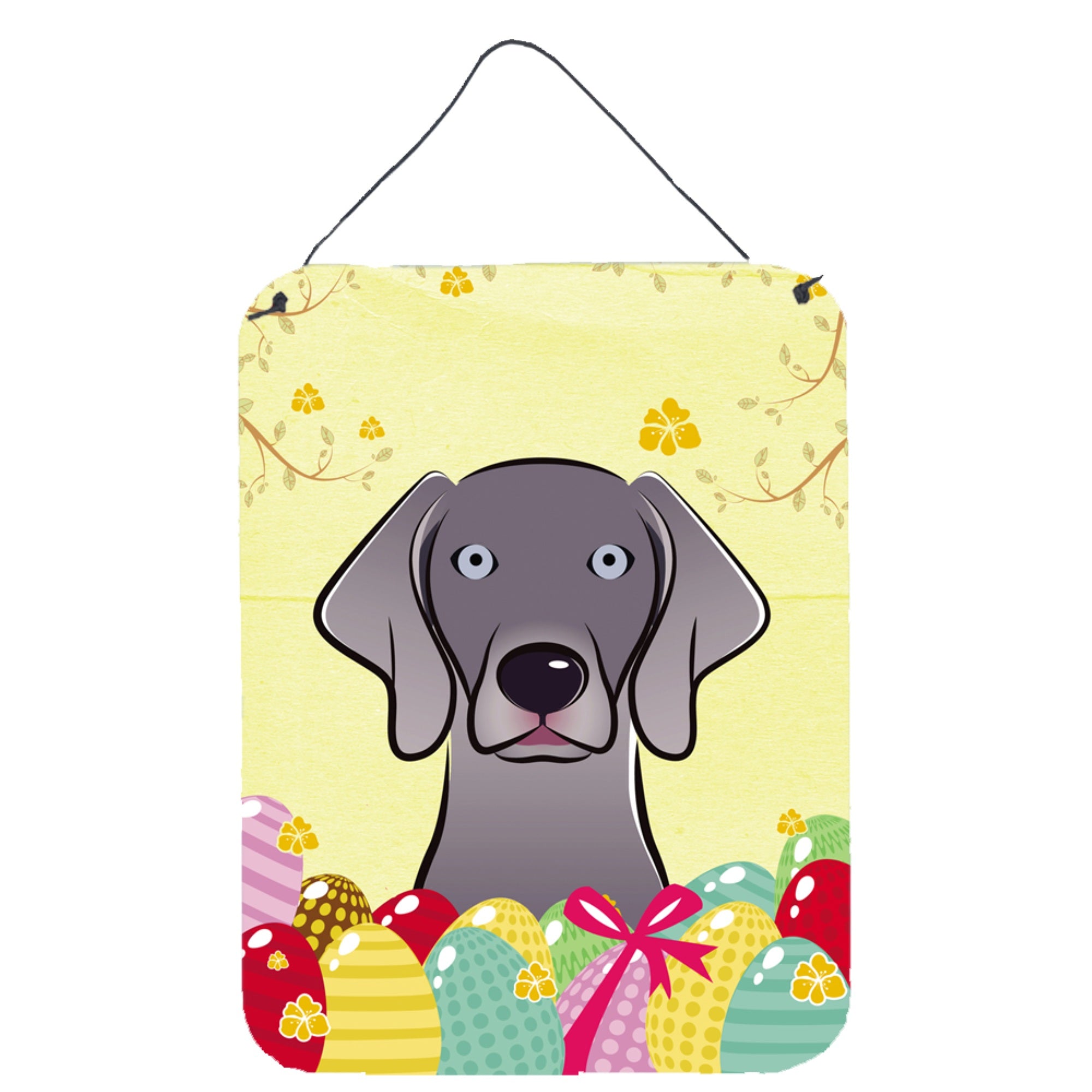 'Caroline'S Treasures Weimaraner Easter Egg Hunt Wall Or Door Hanging Prints Bb1913Ds1216, 16Hx12W, Multicolor''
