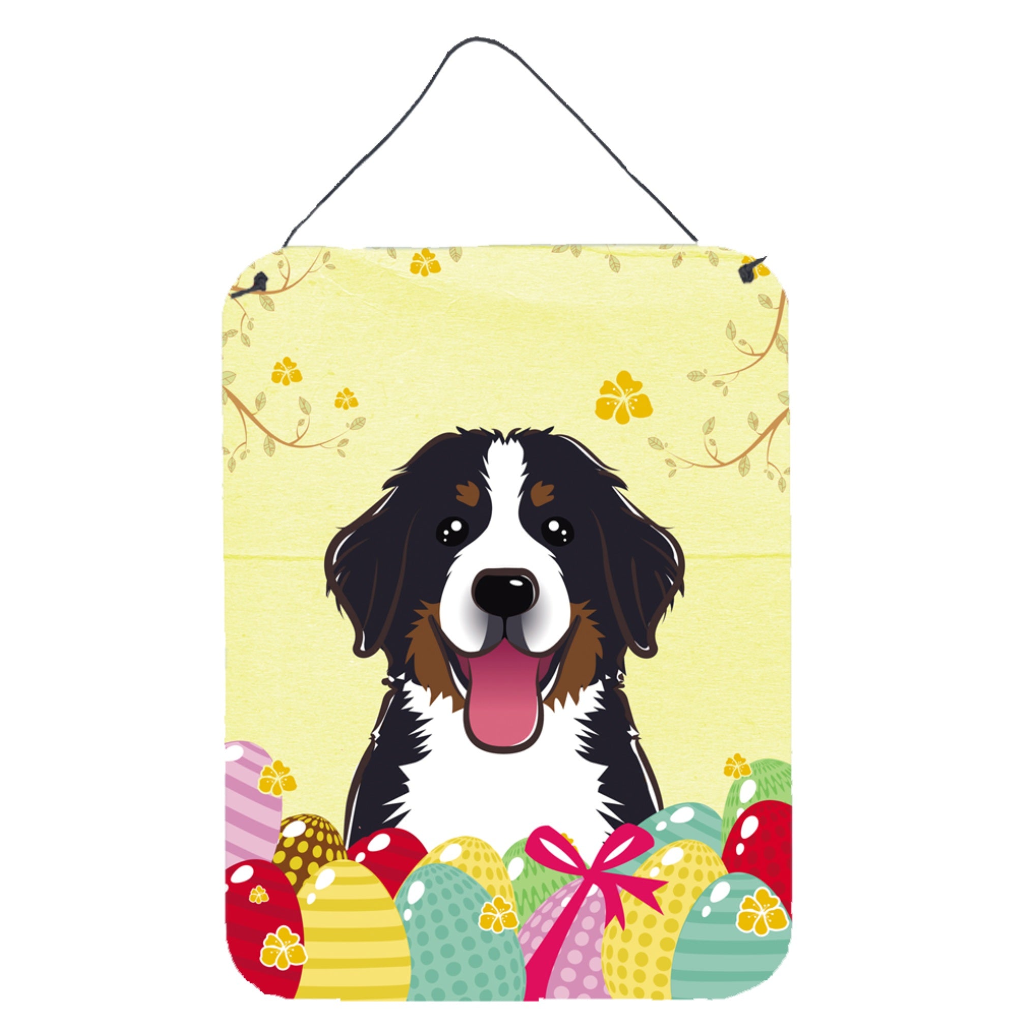 'Caroline'S Treasures Bernese Mountain Dog Easter Egg Hunt Wall Or Door Hanging Prints Bb1919Ds1216, 16Hx12W, Multicolor''