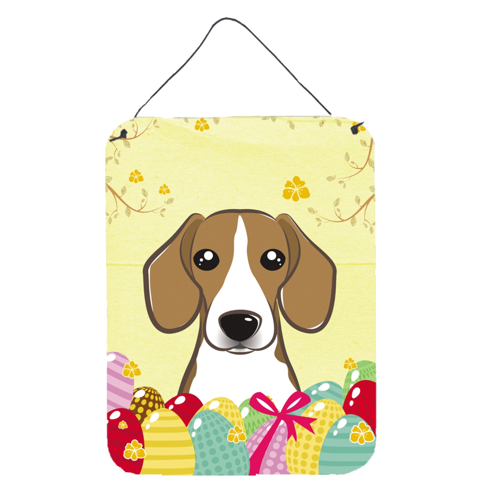 'Caroline'S Treasures Beagle Easter Egg Hunt Wall Or Door Hanging Prints Bb1921Ds1216, 16Hx12W, Multicolor''
