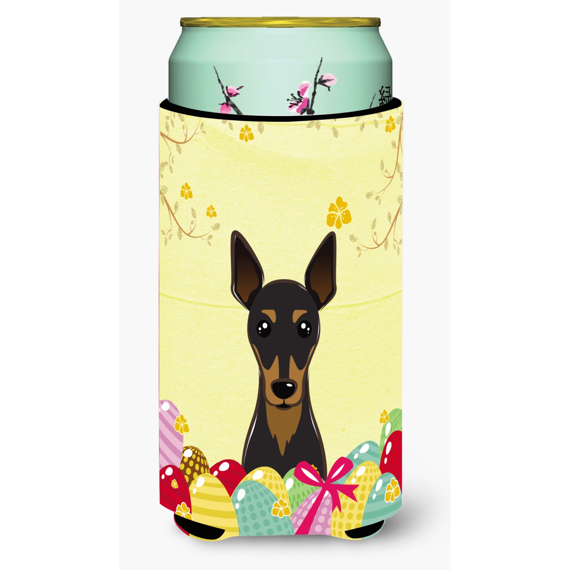 'Caroline'S Treasures Bb1922Tbc ''''Min Pin Easter Egg Hunt'''' Tall Boy Hugger Koozie, Multicolor''
