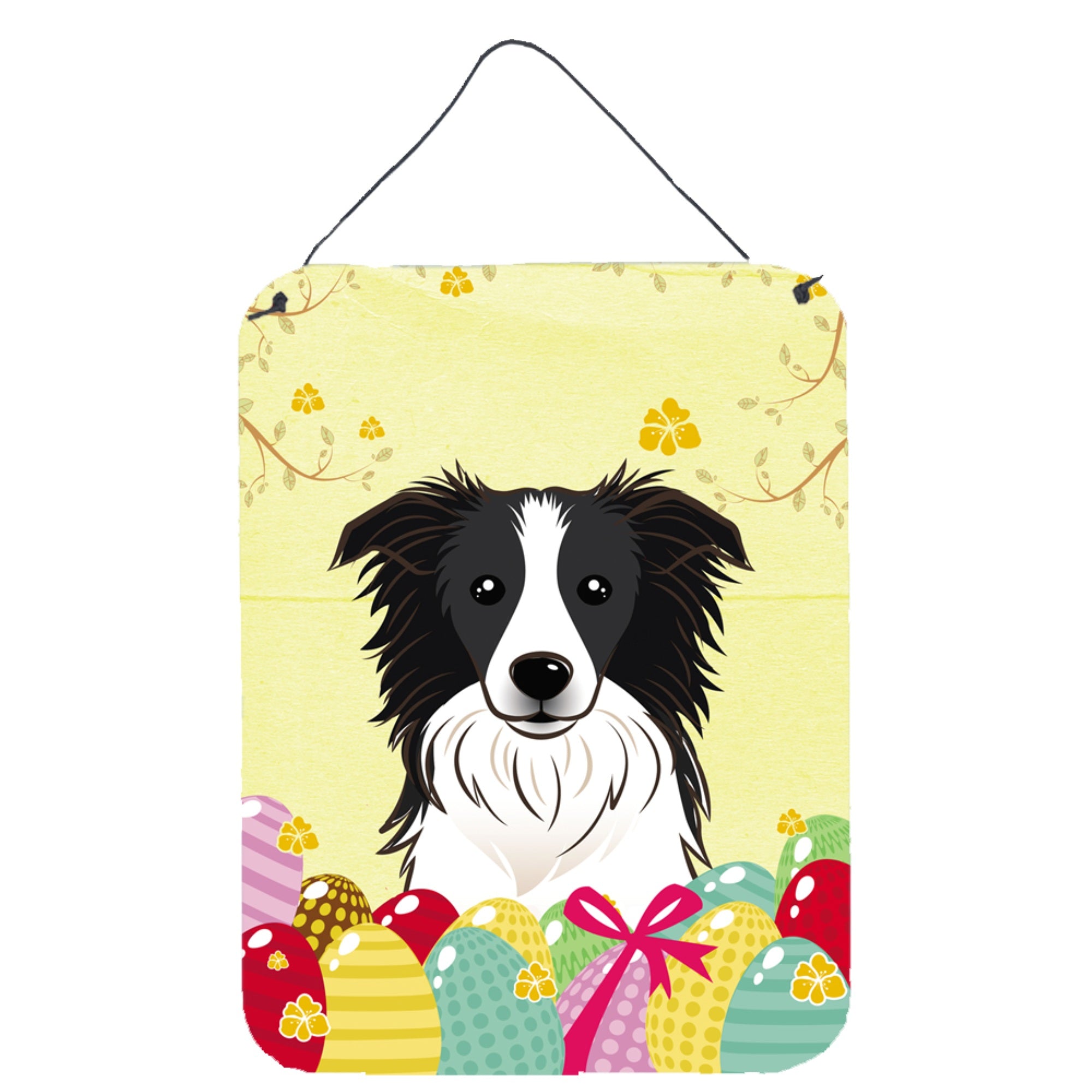'Caroline'S Treasures Border Collie Easter Egg Hunt Wall Or Door Hanging Prints Bb1923Ds1216, 16Hx12W, Multicolor''