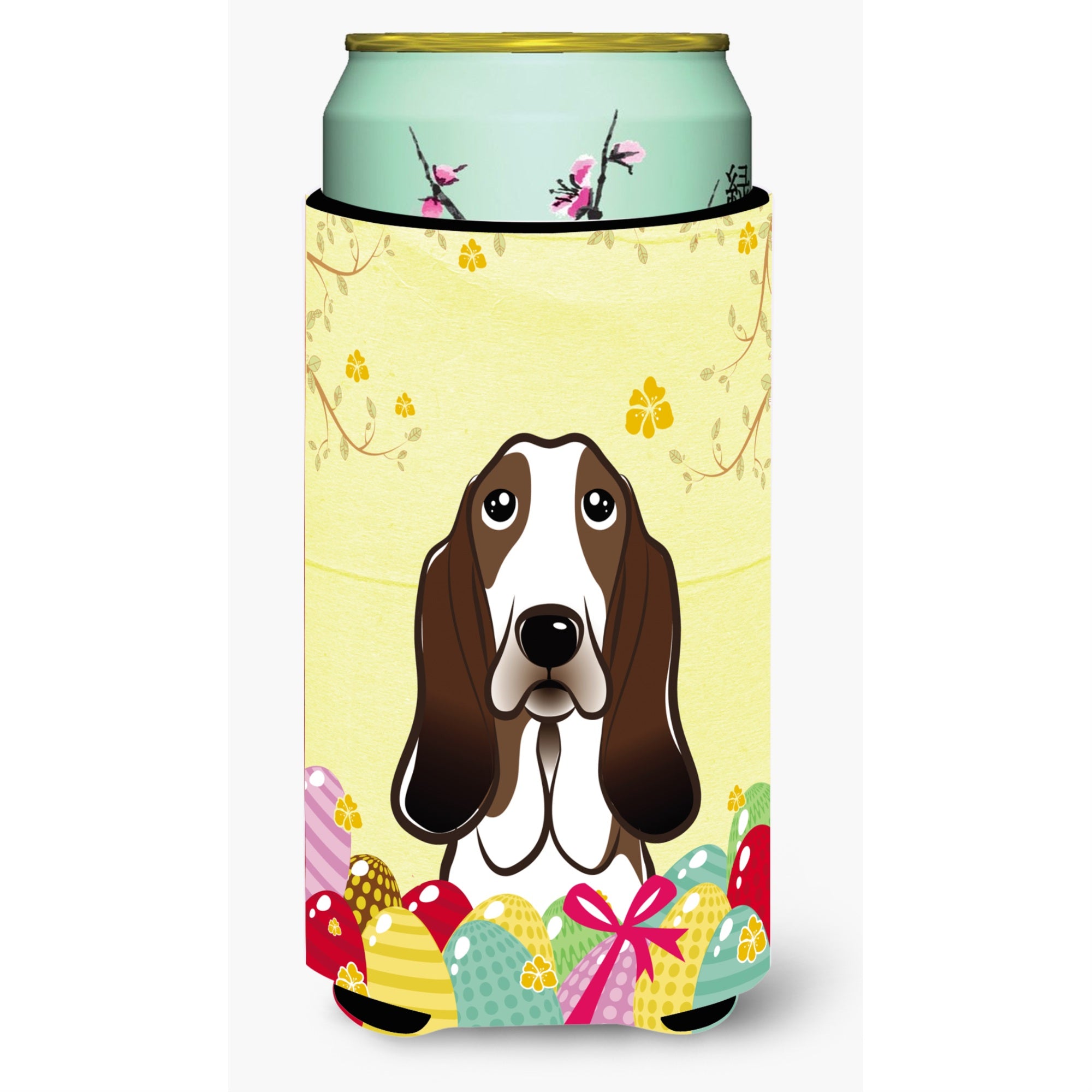 'Caroline'S Treasures Bb1925Tbc ''''Basset Hound Easter Egg Hunt'''' Tall Boy Hugger Koozie, Multicolor''