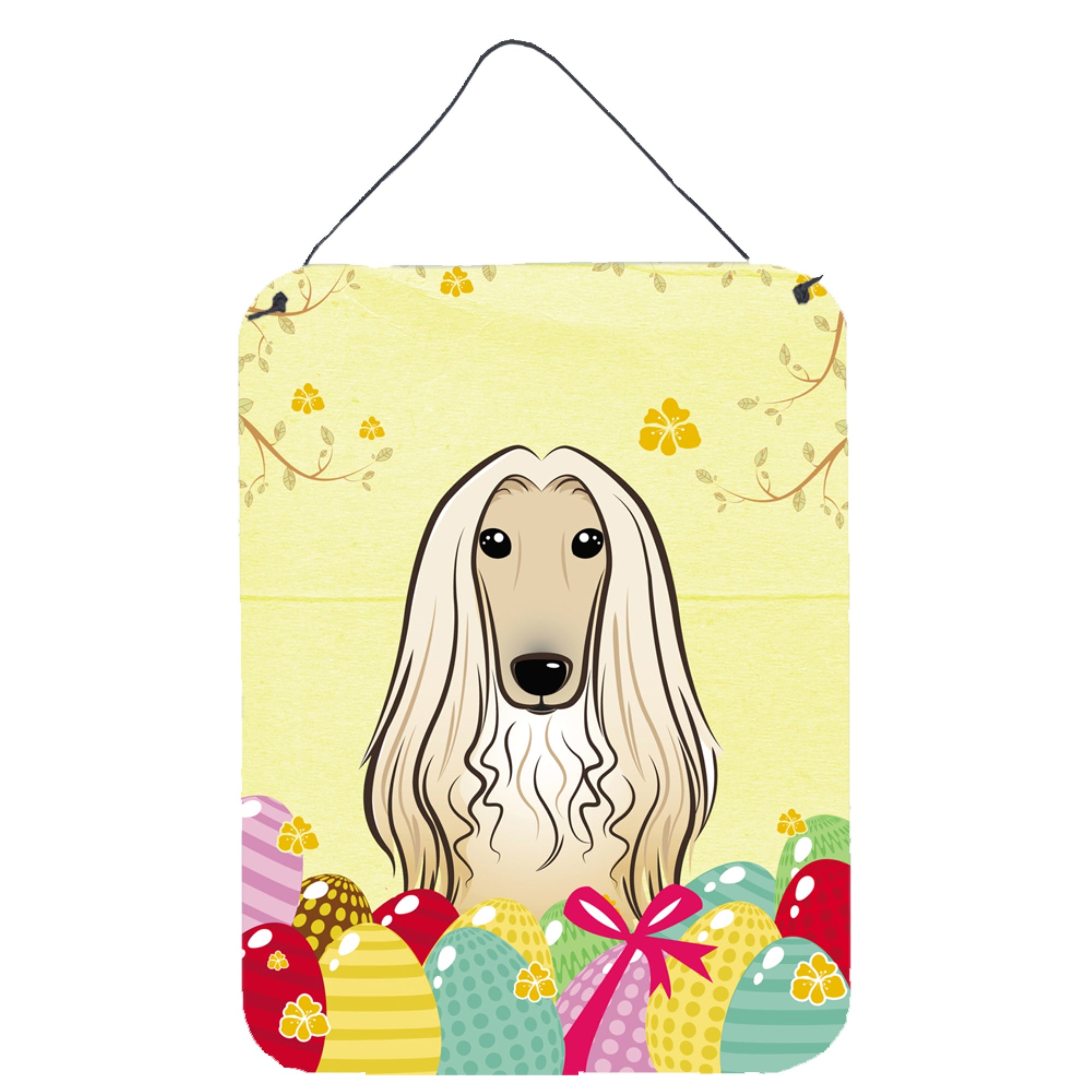 'Caroline'S Treasures Afghan Hound Easter Egg Hunt Wall Or Door Hanging Prints Bb1926Ds1216, 16Hx12W, Multicolor''