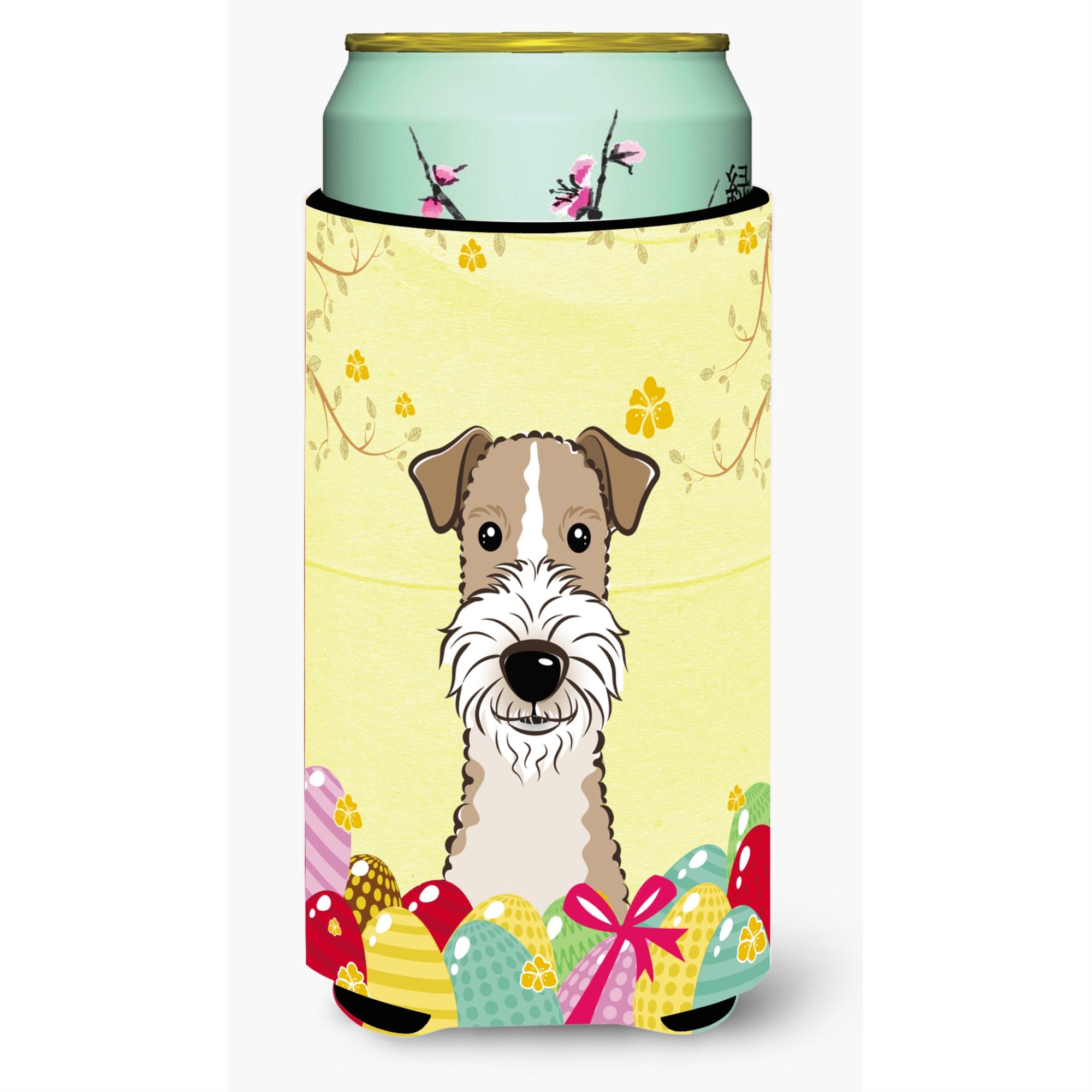 'Caroline'S Treasures Bb1929Tbc ''''Wire Haired Fox Terrier Easter Egg Hunt'''' Tall Boy Hugger Koozie, Multicolor''