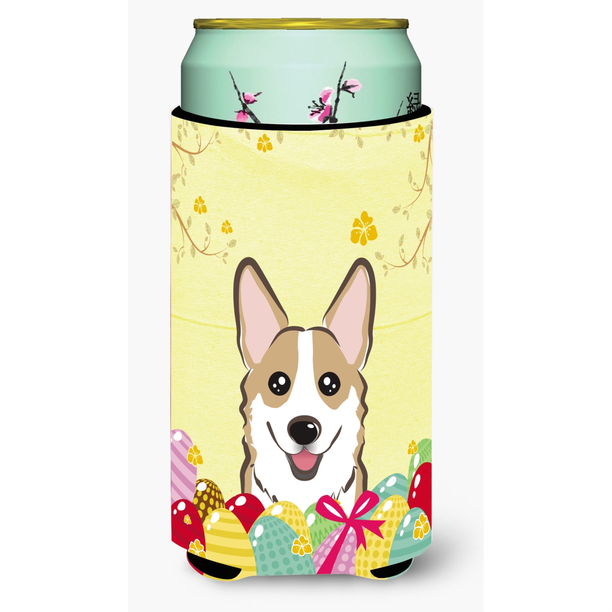 'Caroline'S Treasures Bb1935Tbc ''''Sable Corgi Easter Egg Hunt'''' Tall Boy Hugger Koozie, Multicolor''