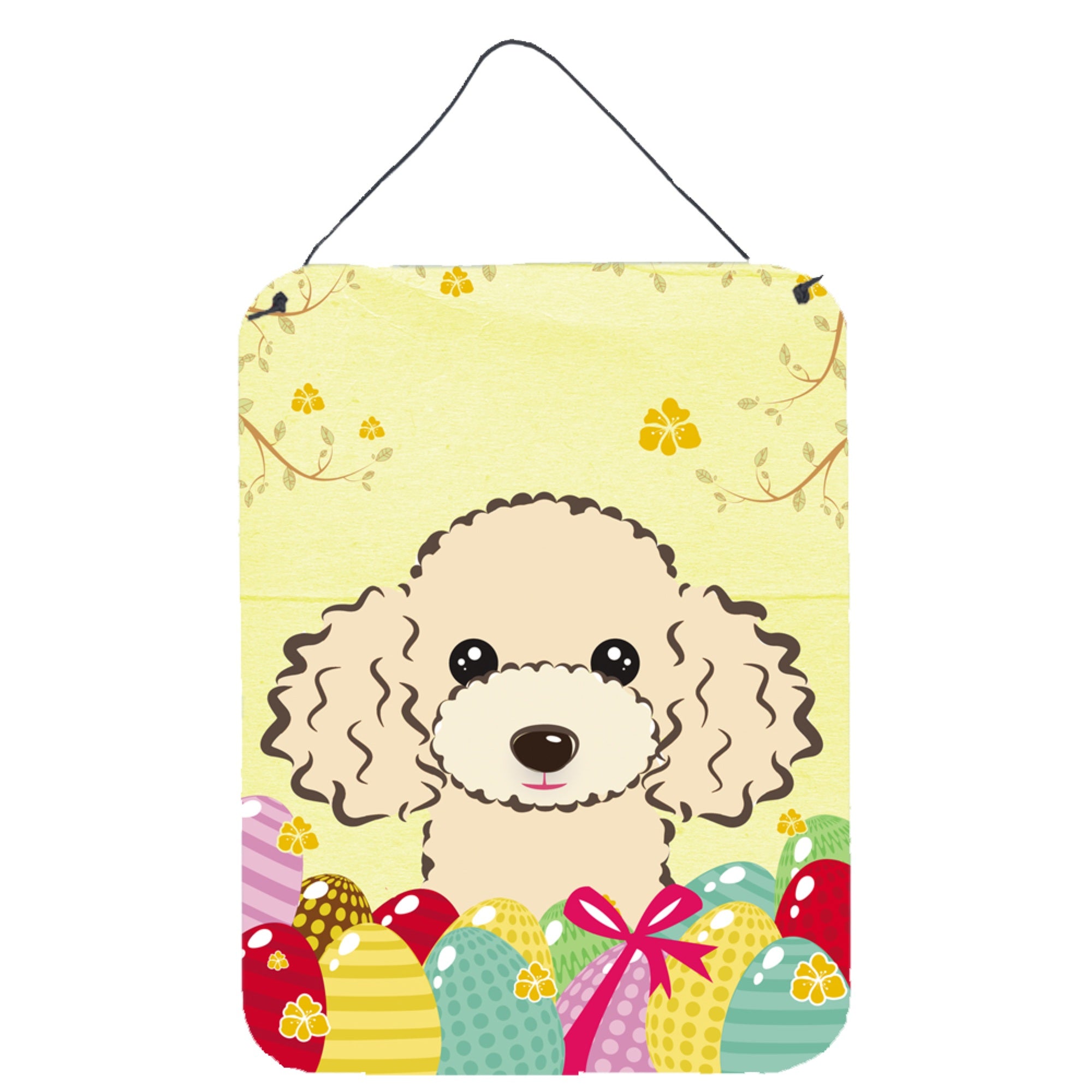 'Caroline'S Treasures Buff Poodle Easter Egg Hunt Wall Or Door Hanging Prints Bb1940Ds1216, 16Hx12W, Multicolor''