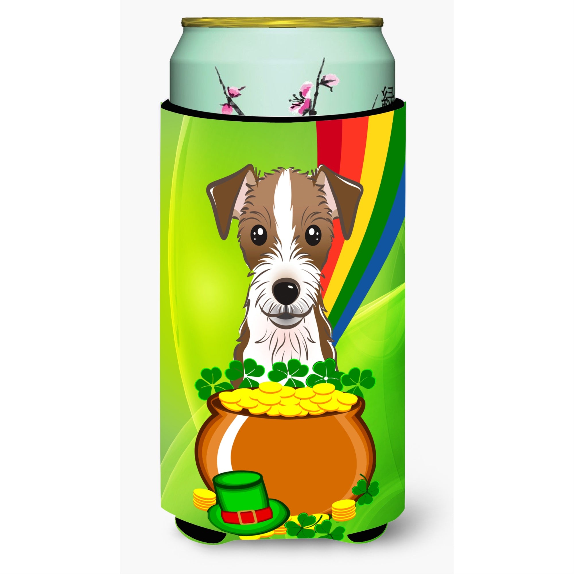 'Caroline'S Treasures Bb1946Tbc ''''Jack Russell Terrier St. Patrick'S Day'''' Tall Boy Hugger Koozie, Multicolor''