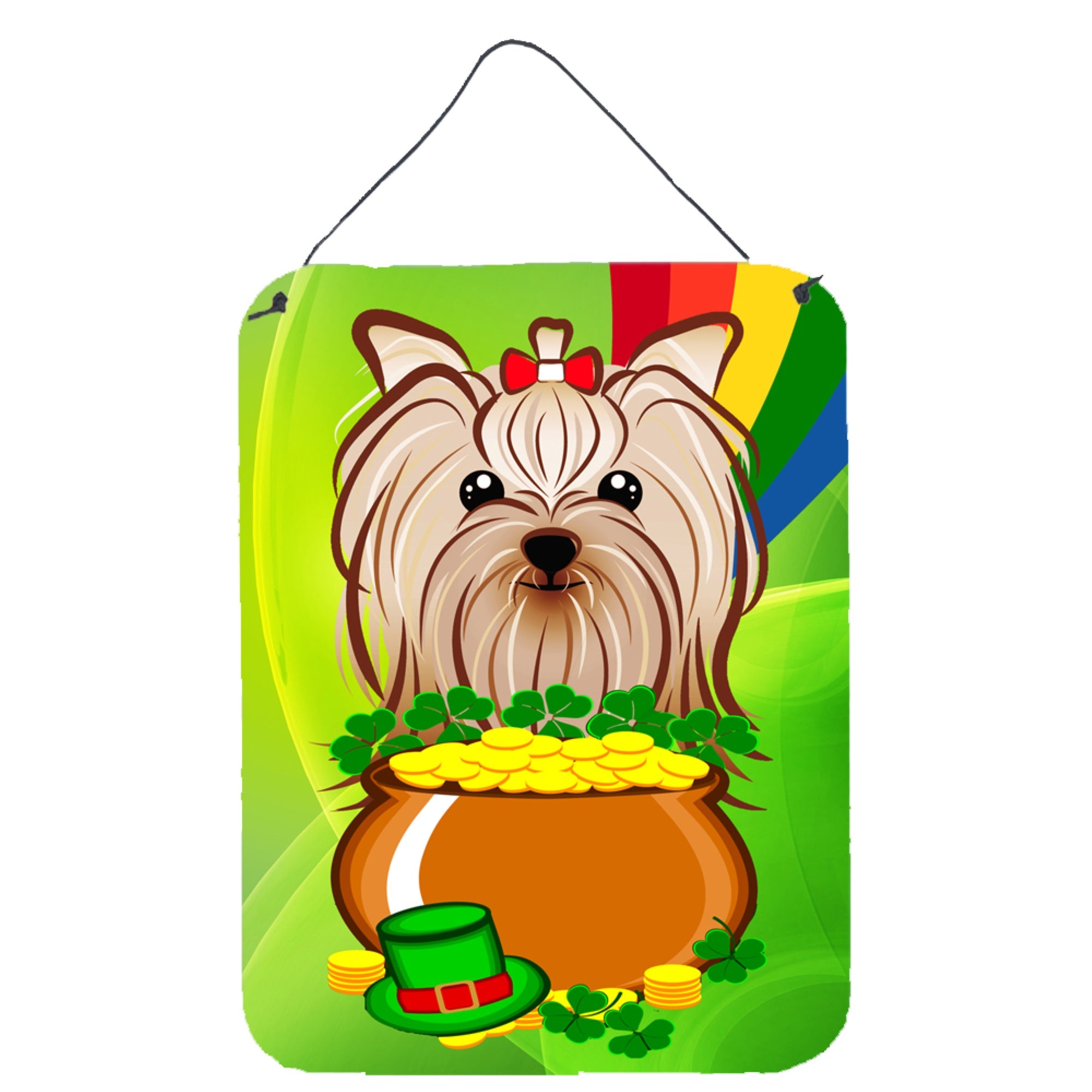 'Caroline'S Treasures Yorkie Yorkshire Terrier St. Patrick'S Day Wall Or Door Hanging Prints Bb1948Ds1216, 16Hx12W, Multicolor'