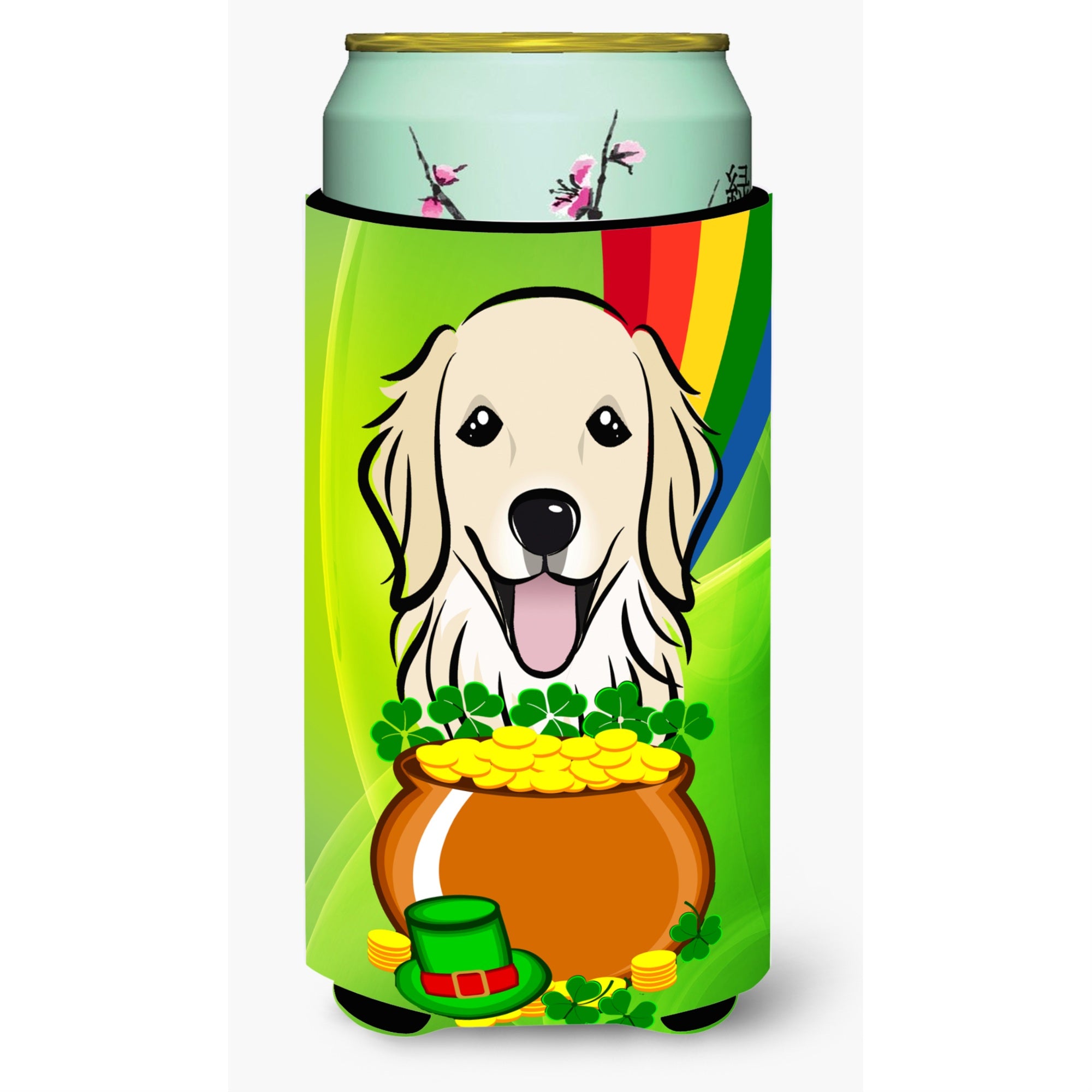 'Caroline'S Treasures Bb1949Tbc ''''Golden Retriever St. Patrick'S Day'''' Tall Boy Hugger Koozie, Multicolor''