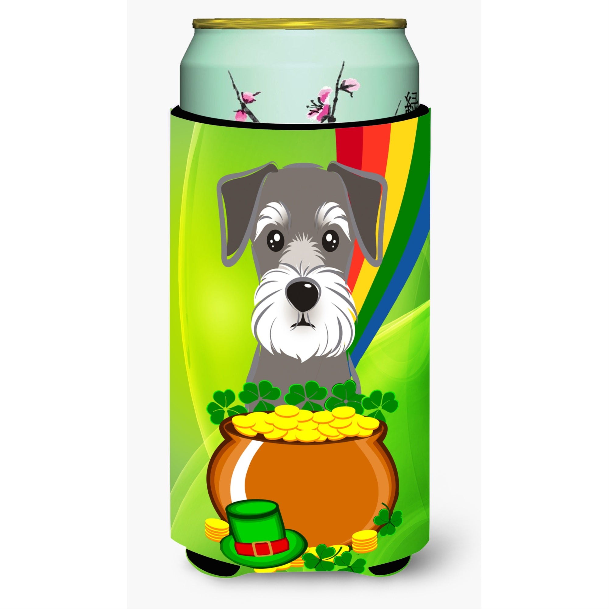 'Caroline'S Treasures Bb1950Tbc ''''Schnauzer St. Patrick'S Day'''' Tall Boy Hugger Koozie, Multicolor''
