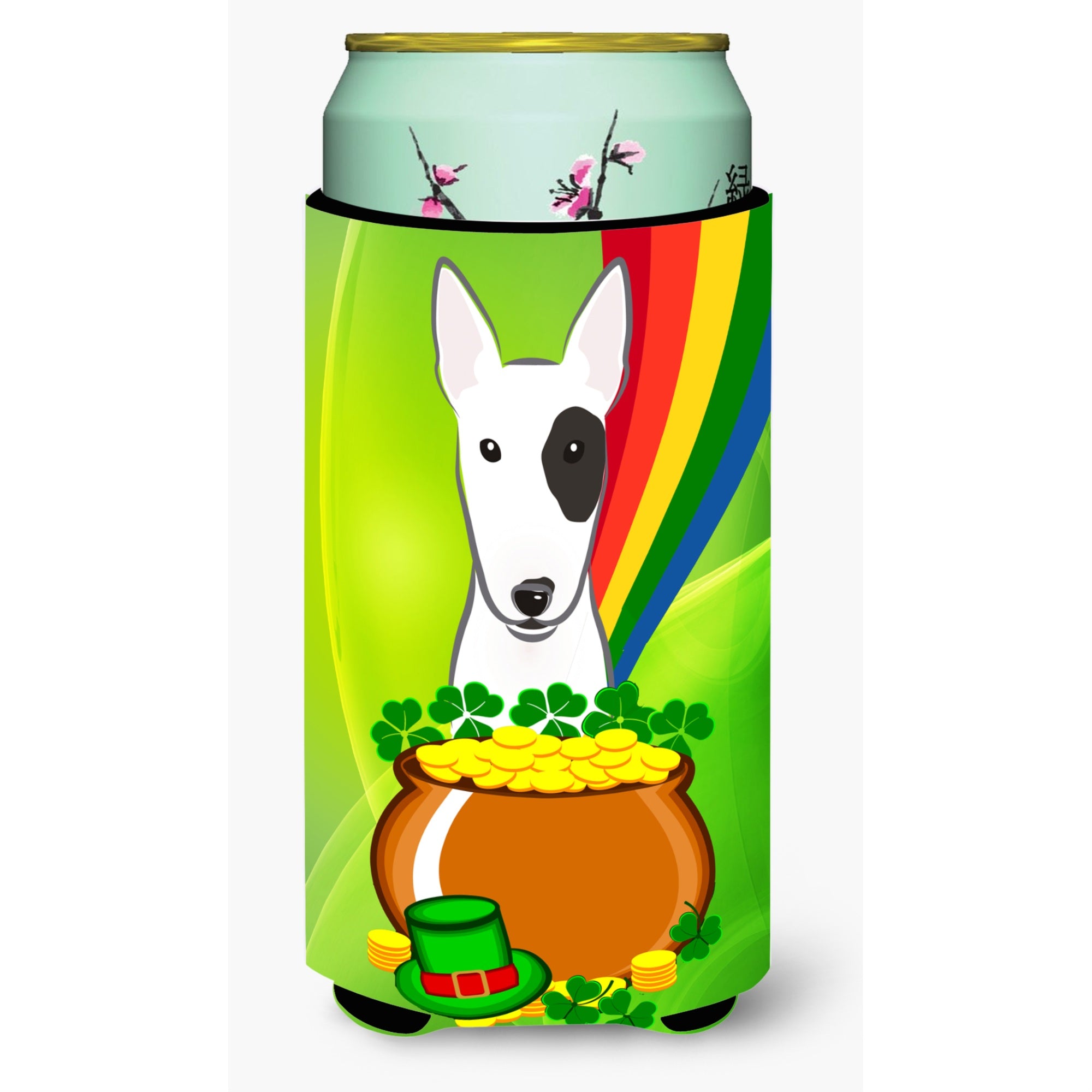 'Caroline'S Treasures Bb1953Tbc ''''Bull Terrier St. Patrick'S Day'''' Tall Boy Hugger Koozie, Multicolor''