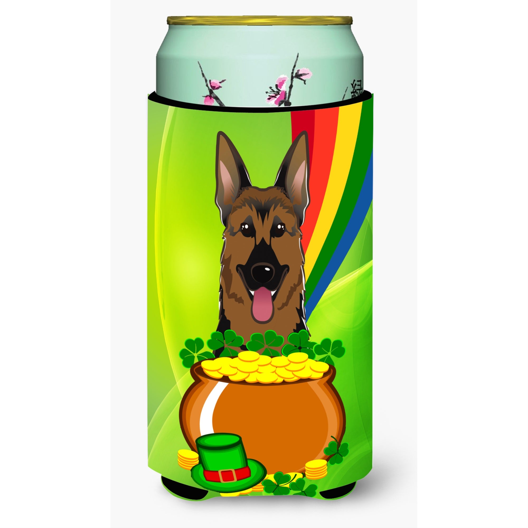 'Caroline'S Treasures Bb1955Tbc ''''German Shepherd St. Patrick'S Day'''' Tall Boy Hugger Koozie, Multicolor''