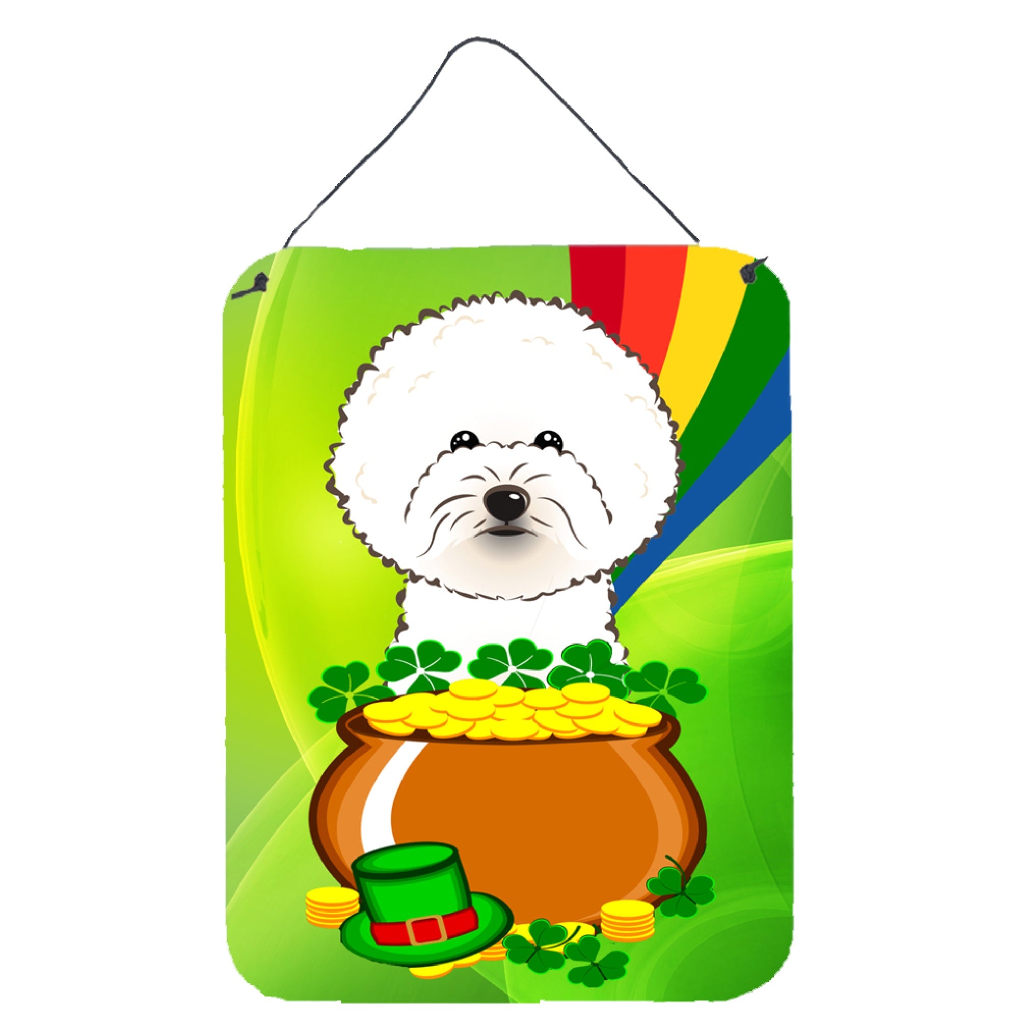 'Caroline'S Treasures Bichon Frise St. Patrick'S Day Wall Or Door Hanging Prints Bb1961Ds1216, 16Hx12W, Multicolor''