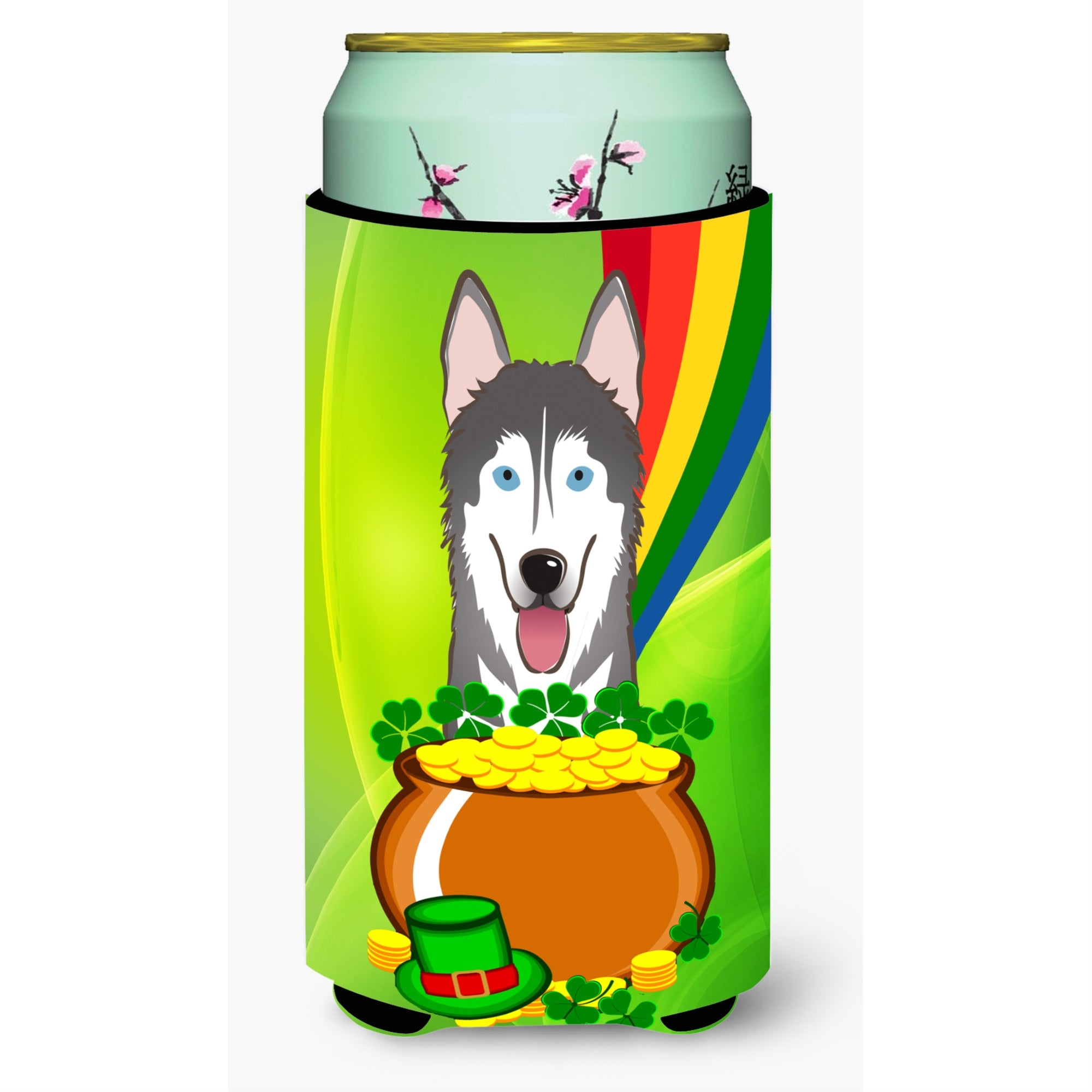 'Caroline'S Treasures Bb1962Tbc ''''Alaskan Malamute St. Patrick'S Day'''' Tall Boy Hugger Koozie, Multicolor''