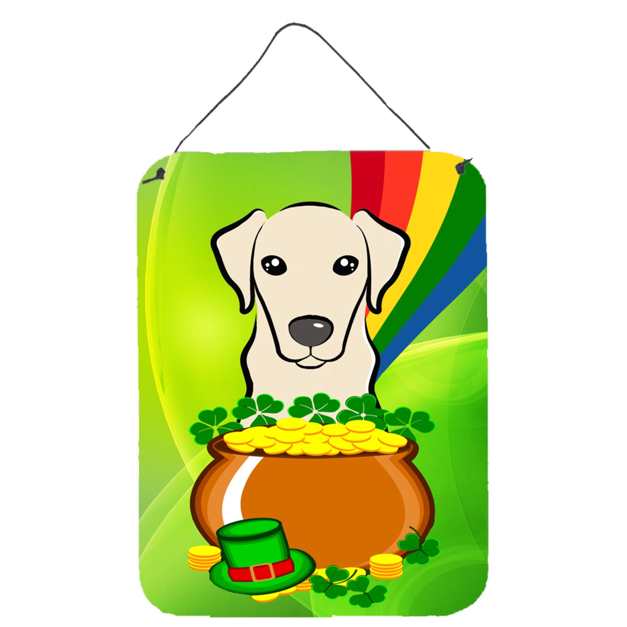 'Caroline'S Treasures Yellow Labrador St. Patrick'S Day Wall Or Door Hanging Prints Bb1966Ds1216, 16''''H X 12''''W, Multicolor