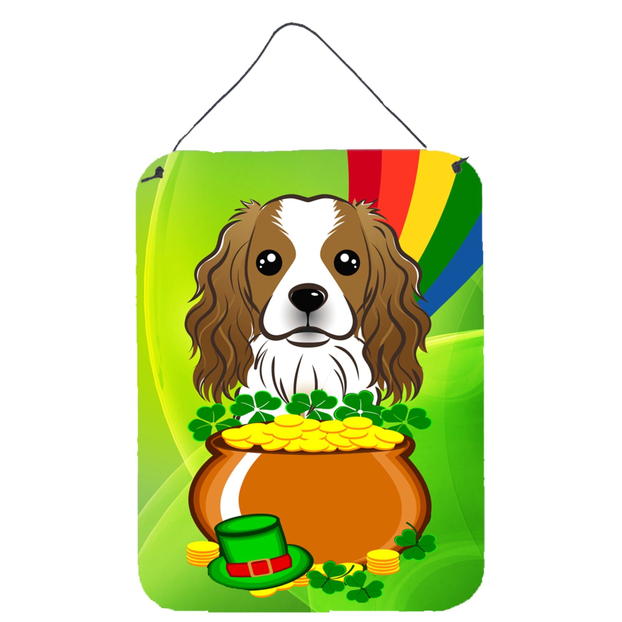'Caroline'S Treasures Cavalier Spaniel St. Patrick'S Day Wall Or Door Hanging Prints Bb1968Ds1216, 16Hx12W, Multicolor''