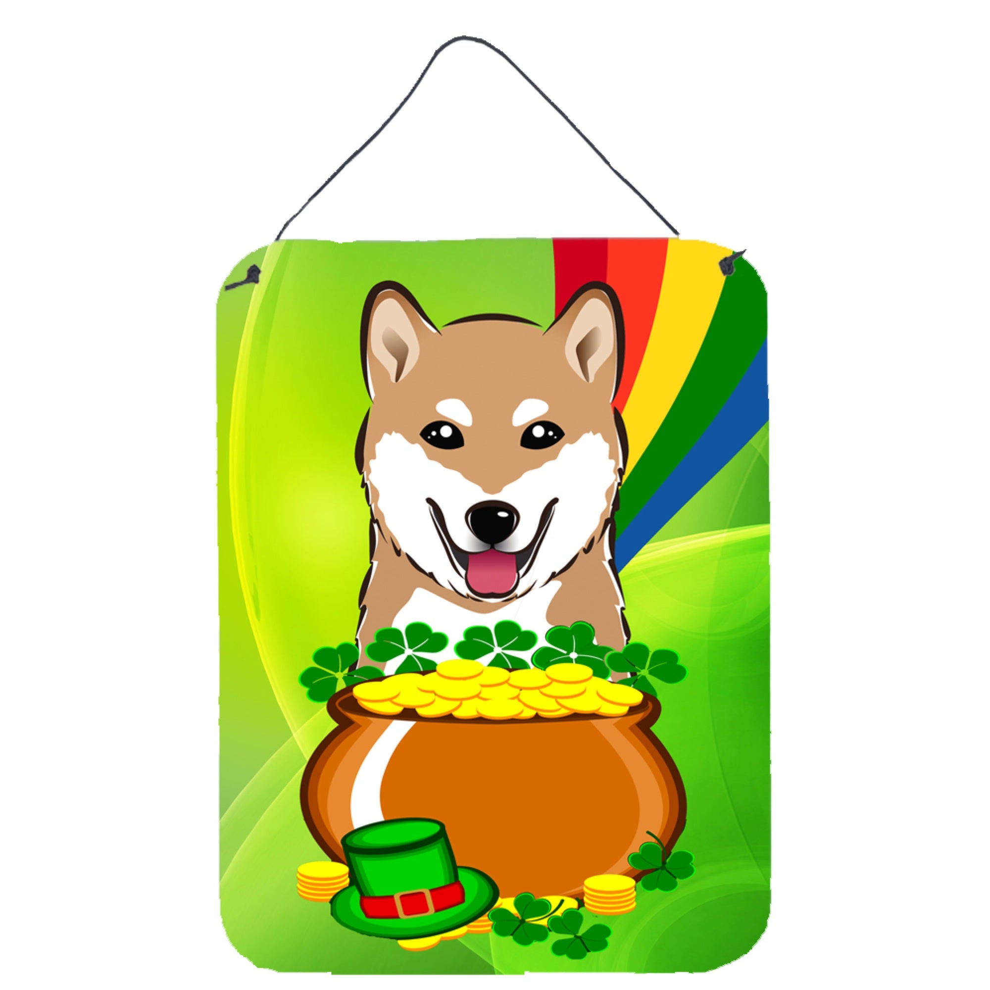 'Caroline'S Treasures Shiba Inu St. Patrick'S Day Wall Or Door Hanging Prints Bb1969Ds1216, 16Hx12W, Multicolor''