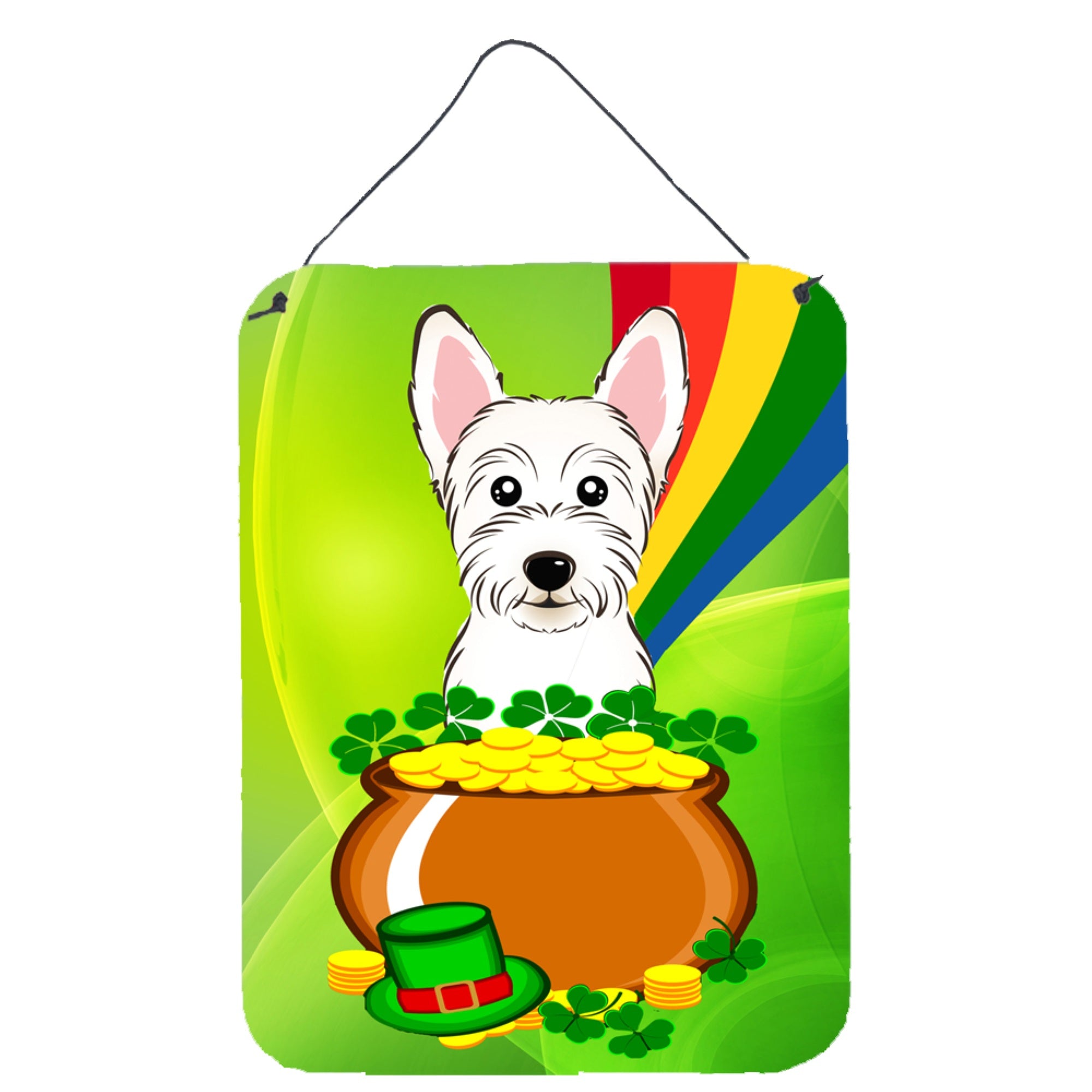 'Caroline'S Treasures Westie St. Patrick'S Day Wall Or Door Hanging Prints Bb1970Ds1216, 16Hx12W, Multicolor''