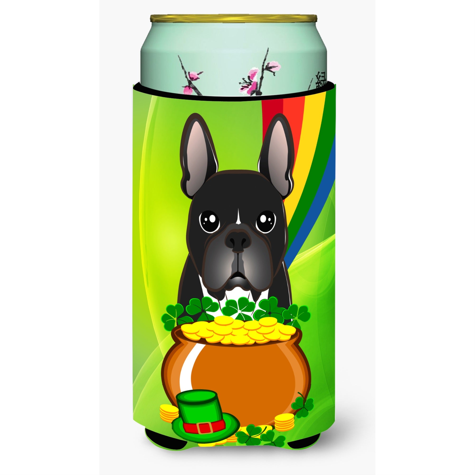 'Caroline'S Treasures Bb1971Tbc ''''French Bulldog St. Patrick'S Day'''' Tall Boy Hugger Koozie, Multicolor''
