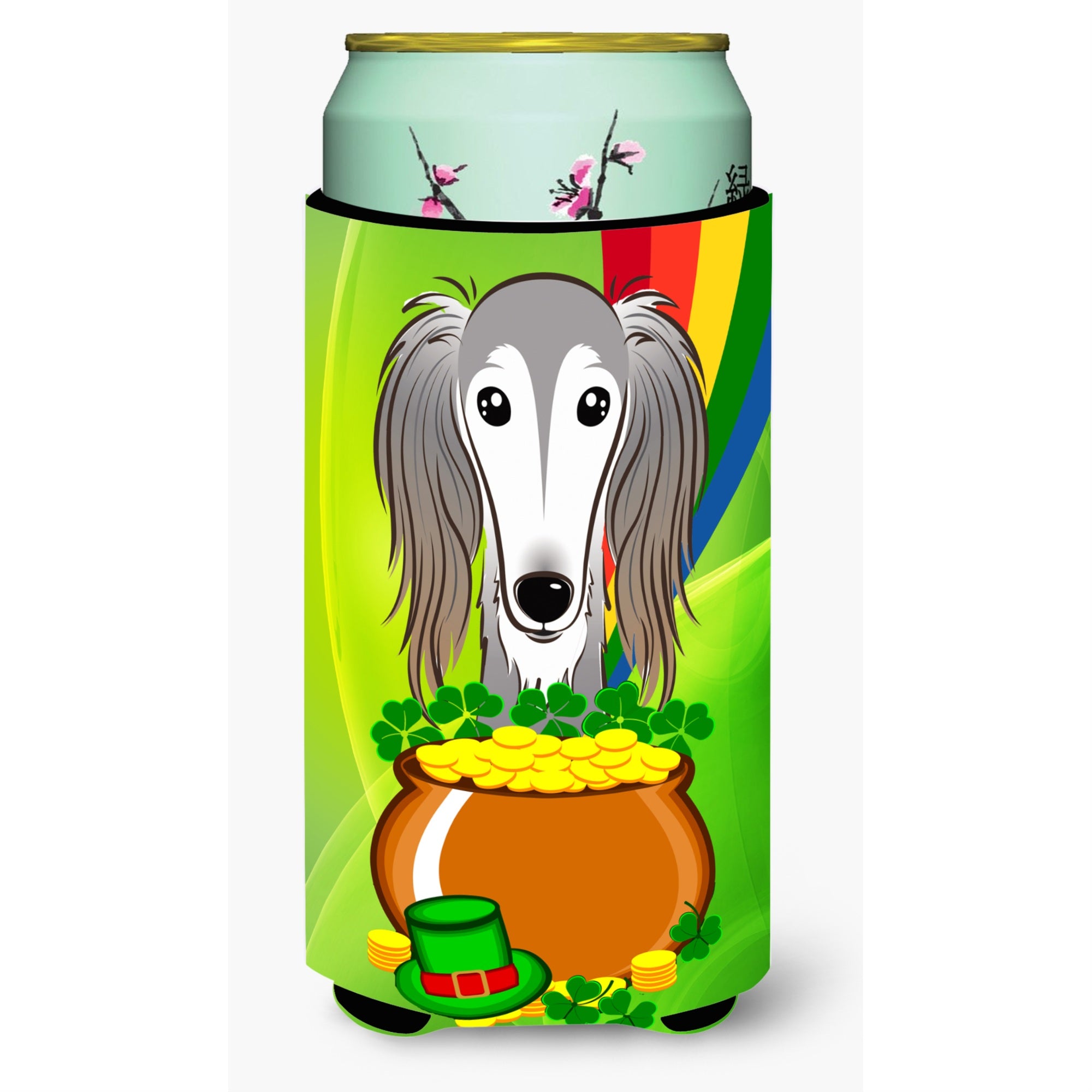'Caroline'S Treasures Bb1973Tbc ''''Saluki St. Patrick'S Day'''' Tall Boy Hugger Koozie, Multicolor''