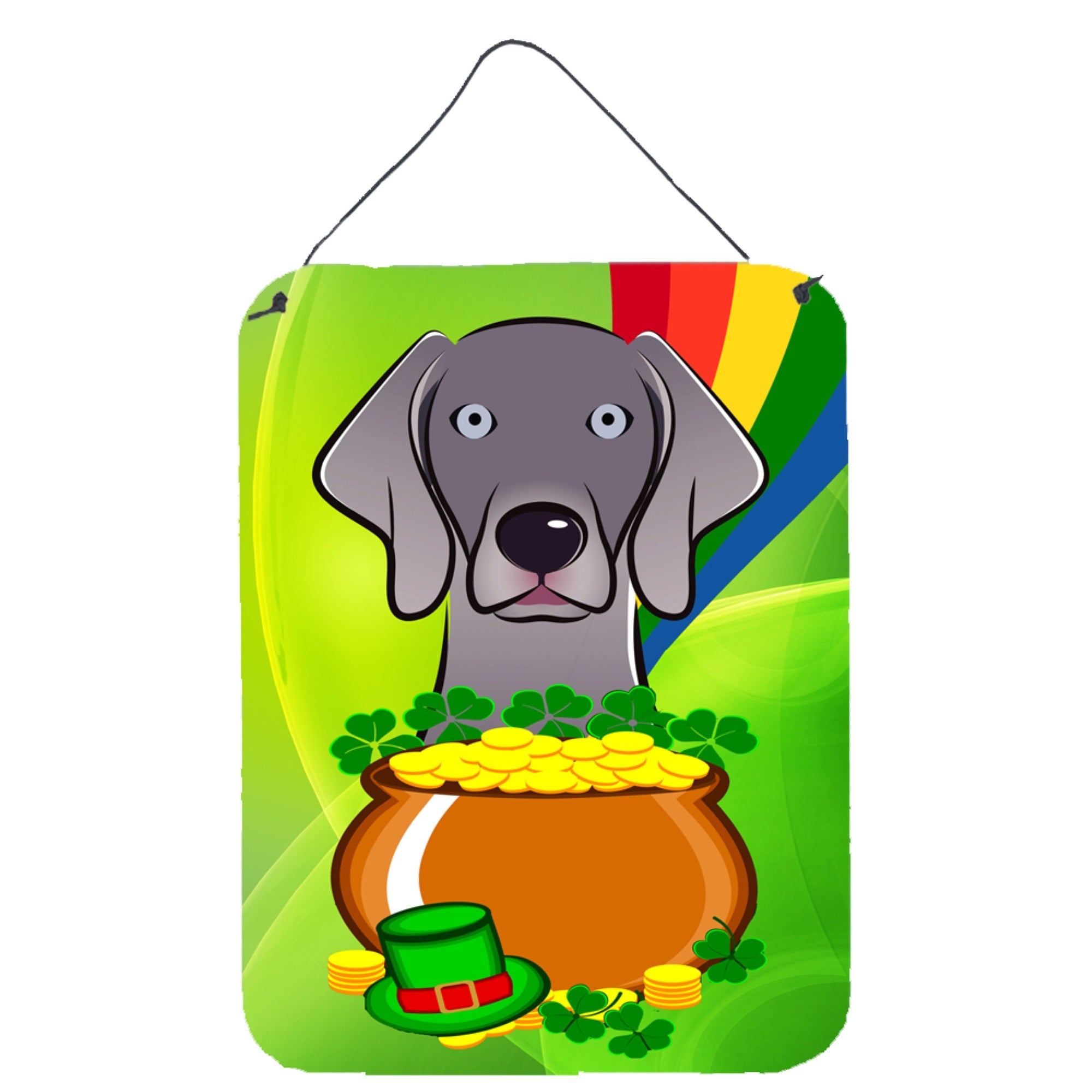'Caroline'S Treasures Weimaraner St. Patrick'S Day Wall Or Door Hanging Prints Bb1975Ds1216, 16Hx12W, Multicolor''
