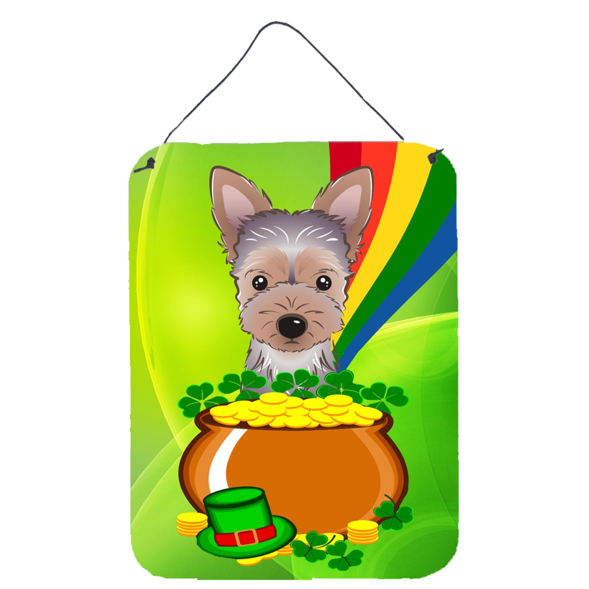 'Caroline'S Treasures Yorkie Puppy St. Patrick'S Day Wall Or Door Hanging Prints Bb1976Ds1216, 16Hx12W, Multicolor''