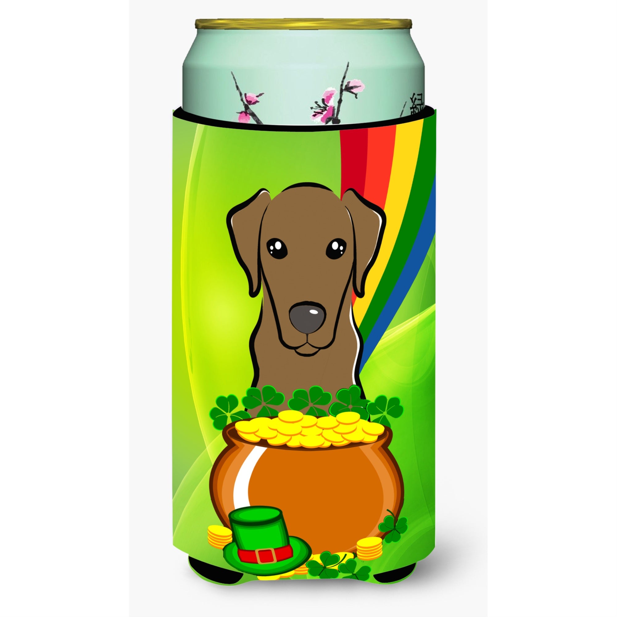 'Caroline'S Treasures Bb1978Tbc ''''Chocolate Labrador St. Patrick'S Day'''' Tall Boy Hugger Koozie, Multicolor''