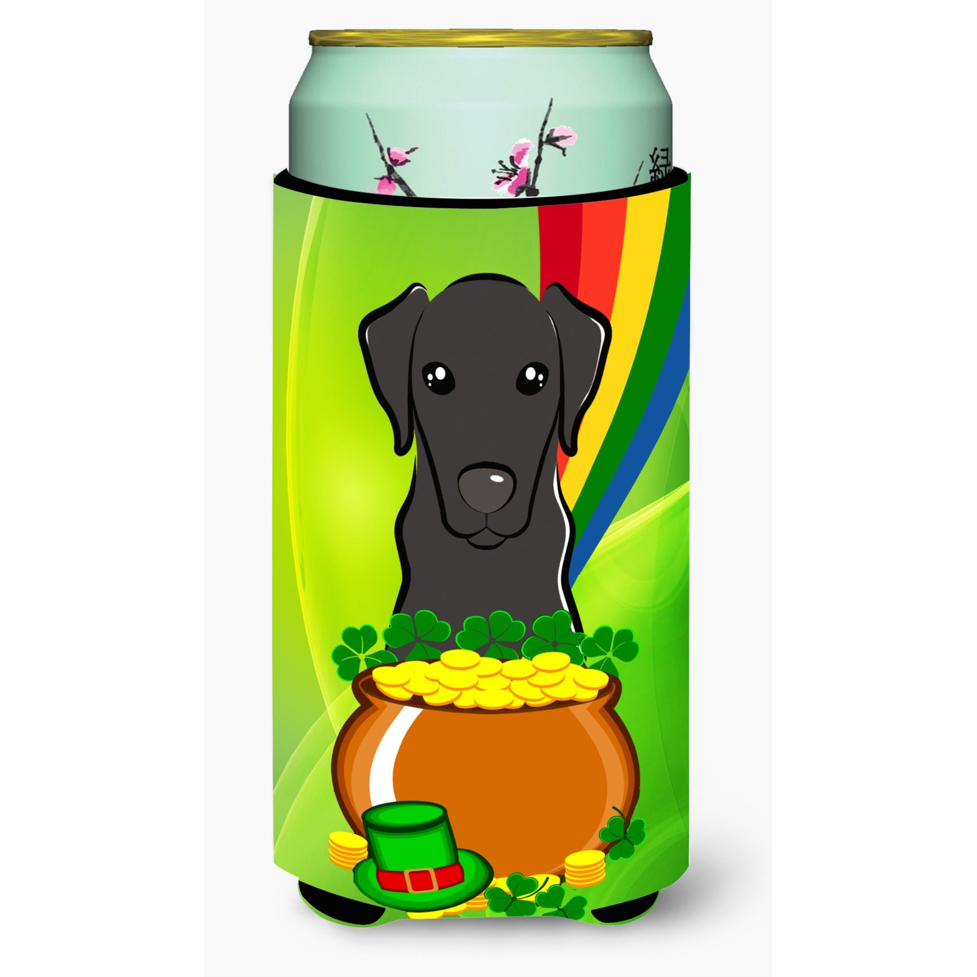 'Caroline'S Treasures Bb1979Tbc ''''Black Labrador St. Patrick'S Day'''' Tall Boy Hugger Koozie, Multicolor''