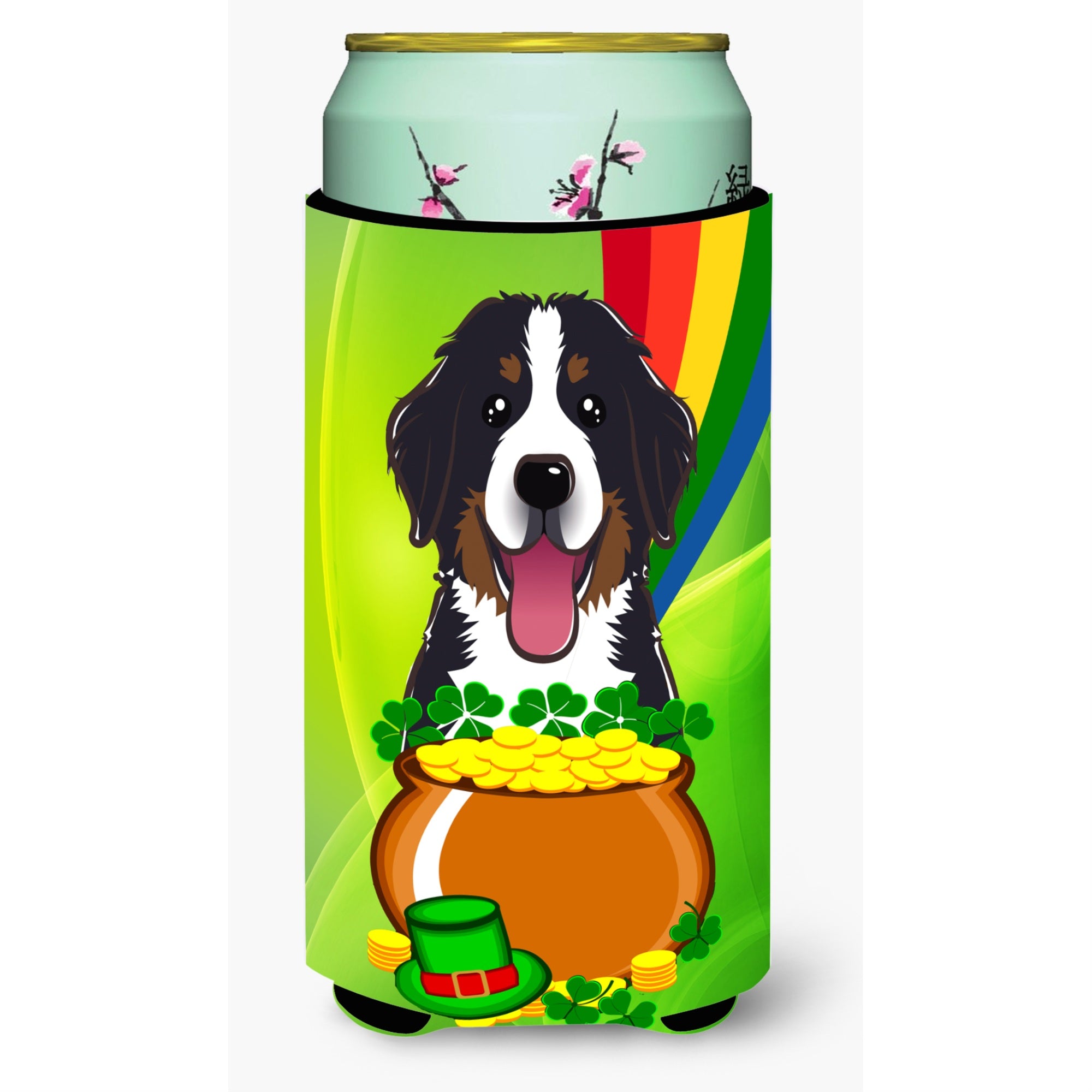 'Caroline'S Treasures Bb1981Tbc ''''Bernese Mountain Dog St. Patrick'S Day'''' Tall Boy Hugger Koozie, Multicolor''
