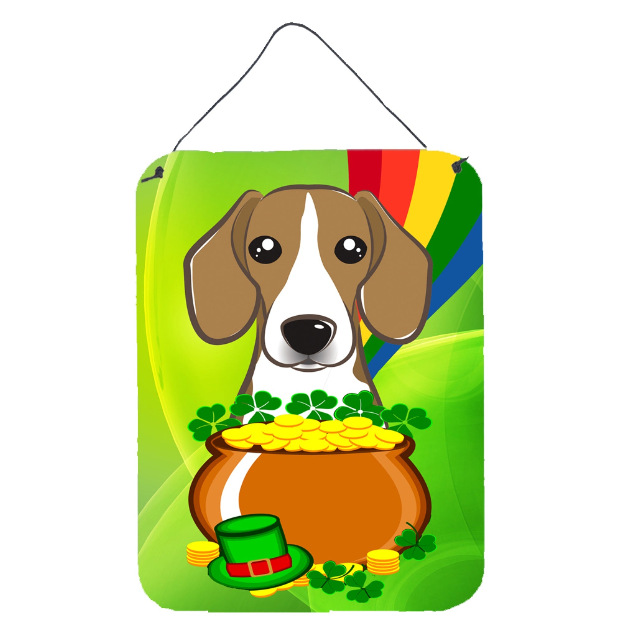 'Caroline'S Treasures Beagle St. Patrick'S Day Wall Or Door Hanging Prints Bb1983Ds1216, 16Hx12W, Multicolor''