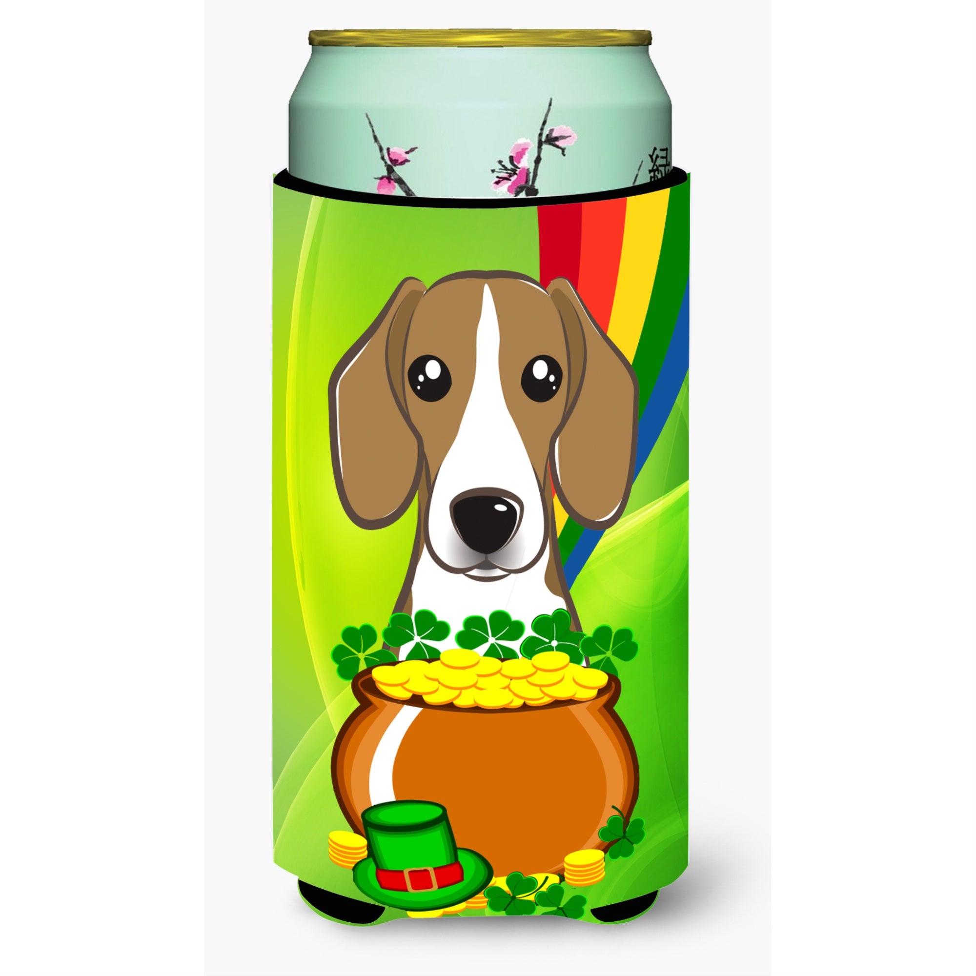 'Caroline'S Treasures Bb1983Tbc ''''Beagle St. Patrick'S Day'''' Tall Boy Hugger Koozie, Multicolor''