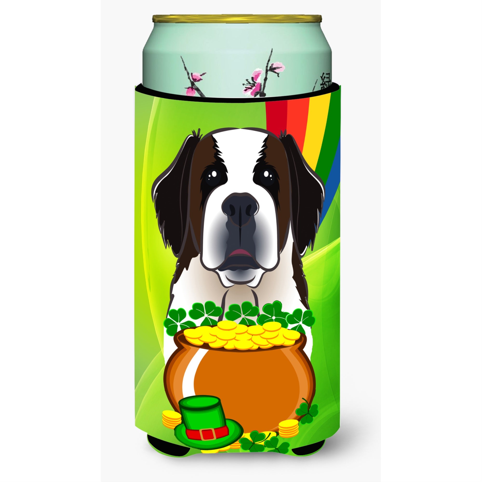 'Caroline'S Treasures Bb1990Tbc ''''Saint Bernard St. Patrick'S Day'''' Tall Boy Hugger Koozie, Multicolor''