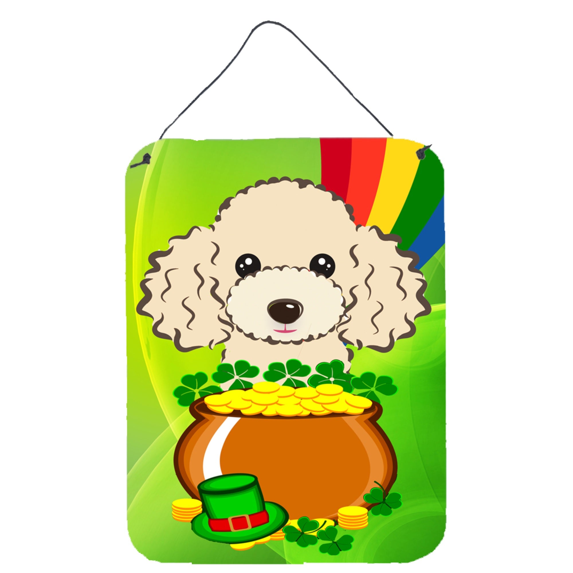 'Caroline'S Treasures Buff Poodle St. Patrick'S Day Wall Or Door Hanging Prints Bb2002Ds1216, 16Hx12W, Multicolor''