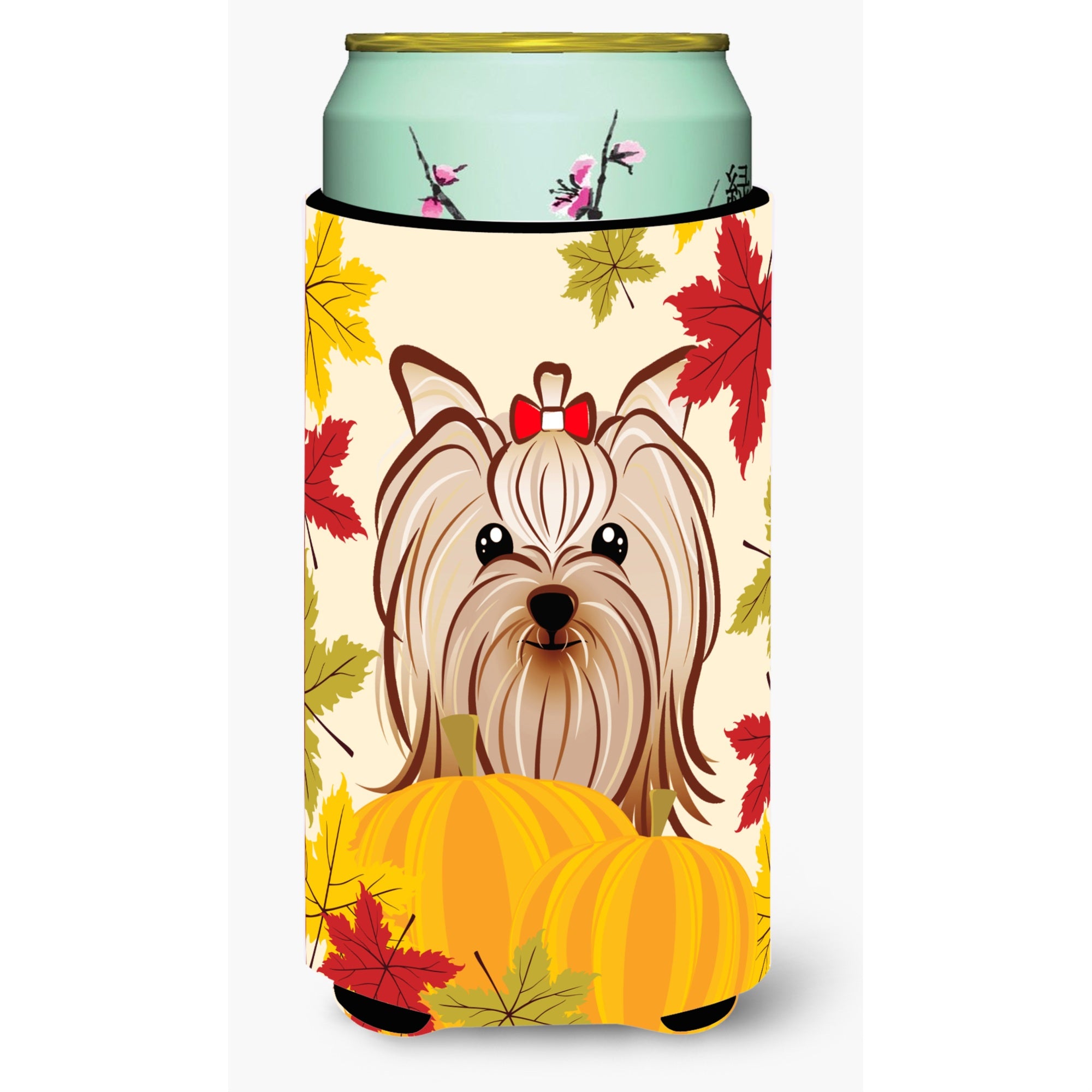 'Caroline'S Treasures Bb2010Tbc ''''Yorkie Yorkshire Terrier Thanksgiving'''' Tall Boy Hugger Koozie, Multicolor''