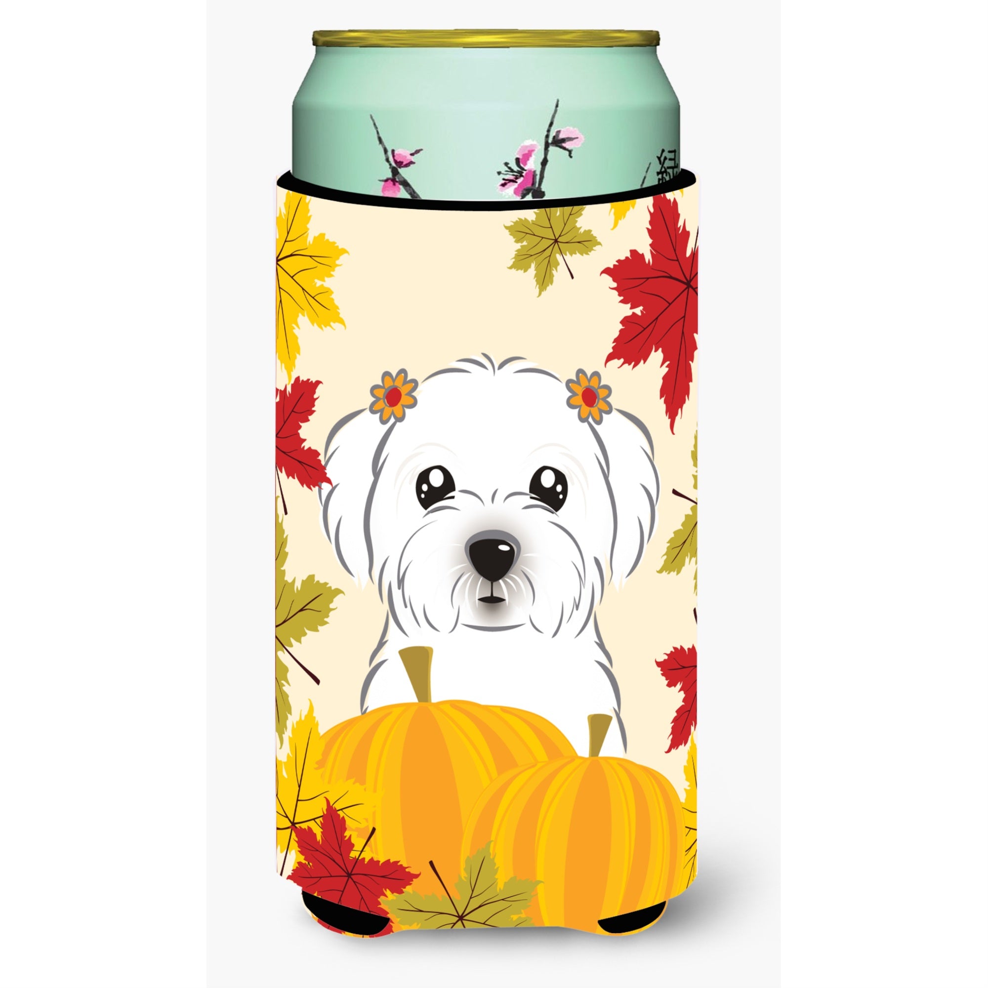 'Caroline'S Treasures Bb2014Tbc ''''Maltese Thanksgiving'''' Tall Boy Hugger Koozie, Multicolor''