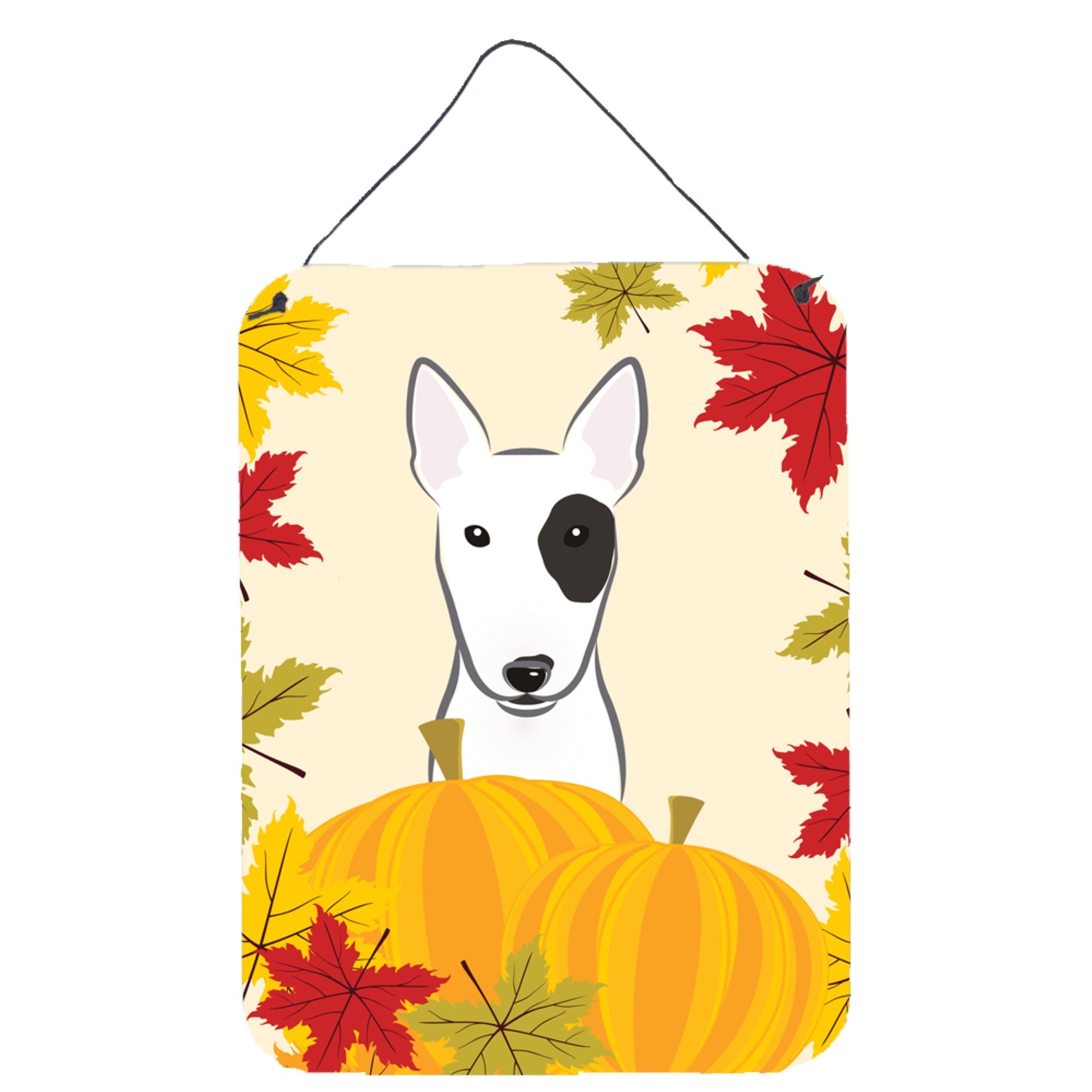 'Caroline'S Treasures Bull Terrier Thanksgiving Wall Or Door Hanging Prints Bb2015Ds1216, 16Hx12W, Multicolor''