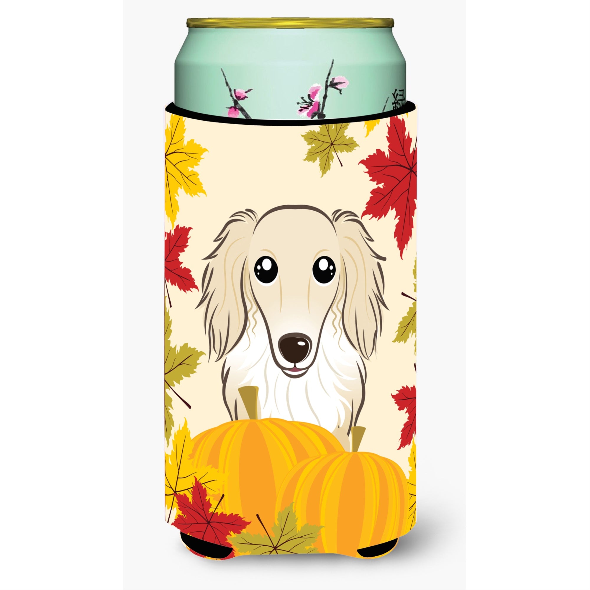 'Caroline'S Treasures Bb2018Tbc ''''Longhair Crme Dachshund Thanksgiving'''' Tall Boy Hugger Koozie, Multicolor''