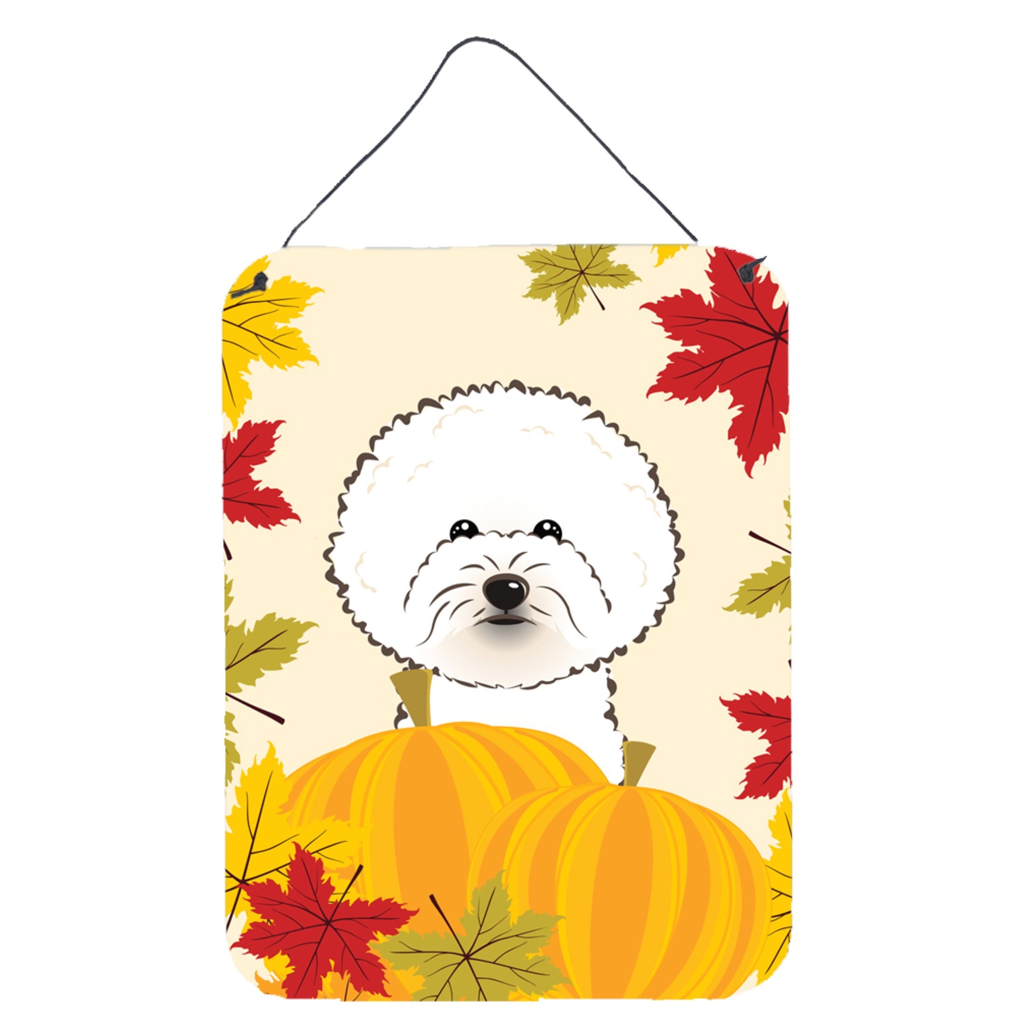 'Caroline'S Treasures Bichon Frise Thanksgiving Wall Or Door Hanging Prints Bb2023Ds1216, 16Hx12W, Multicolor''