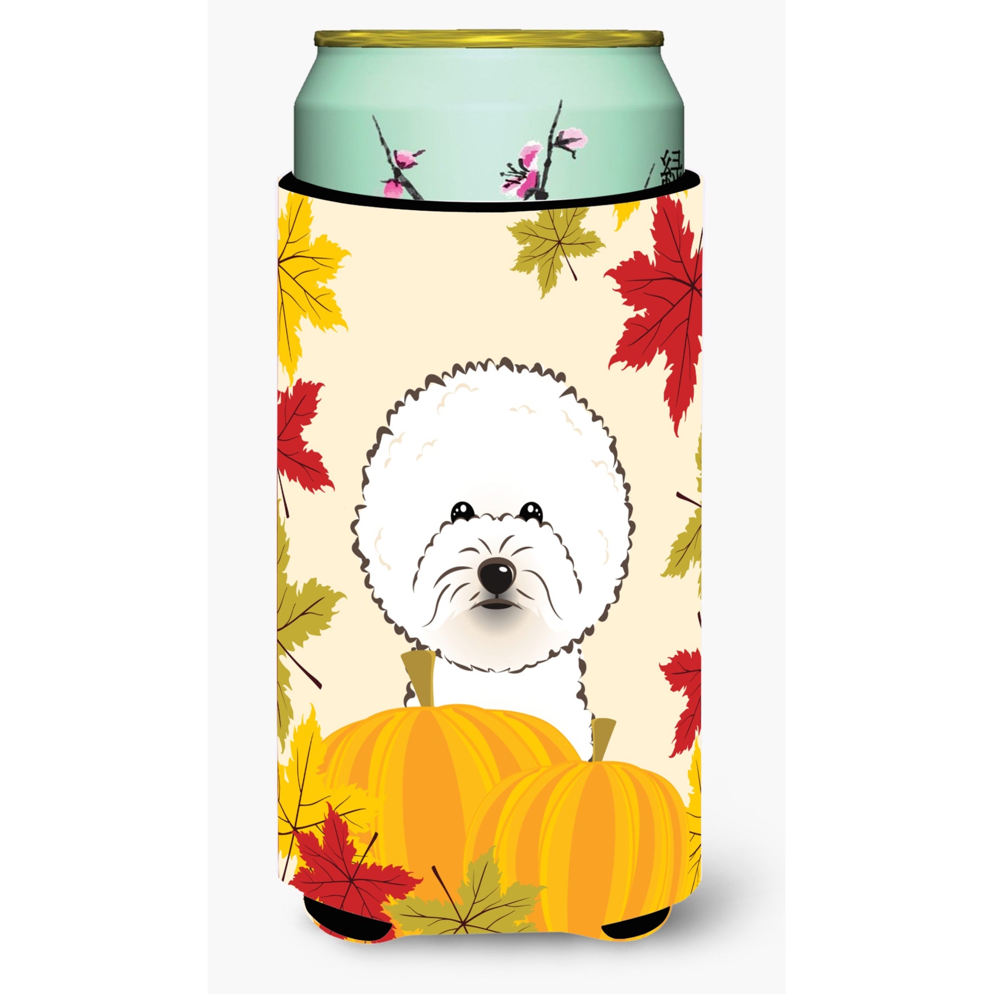 'Caroline'S Treasures Bb2023Tbc ''''Bichon Frise Thanksgiving'''' Tall Boy Hugger Koozie, Multicolor''