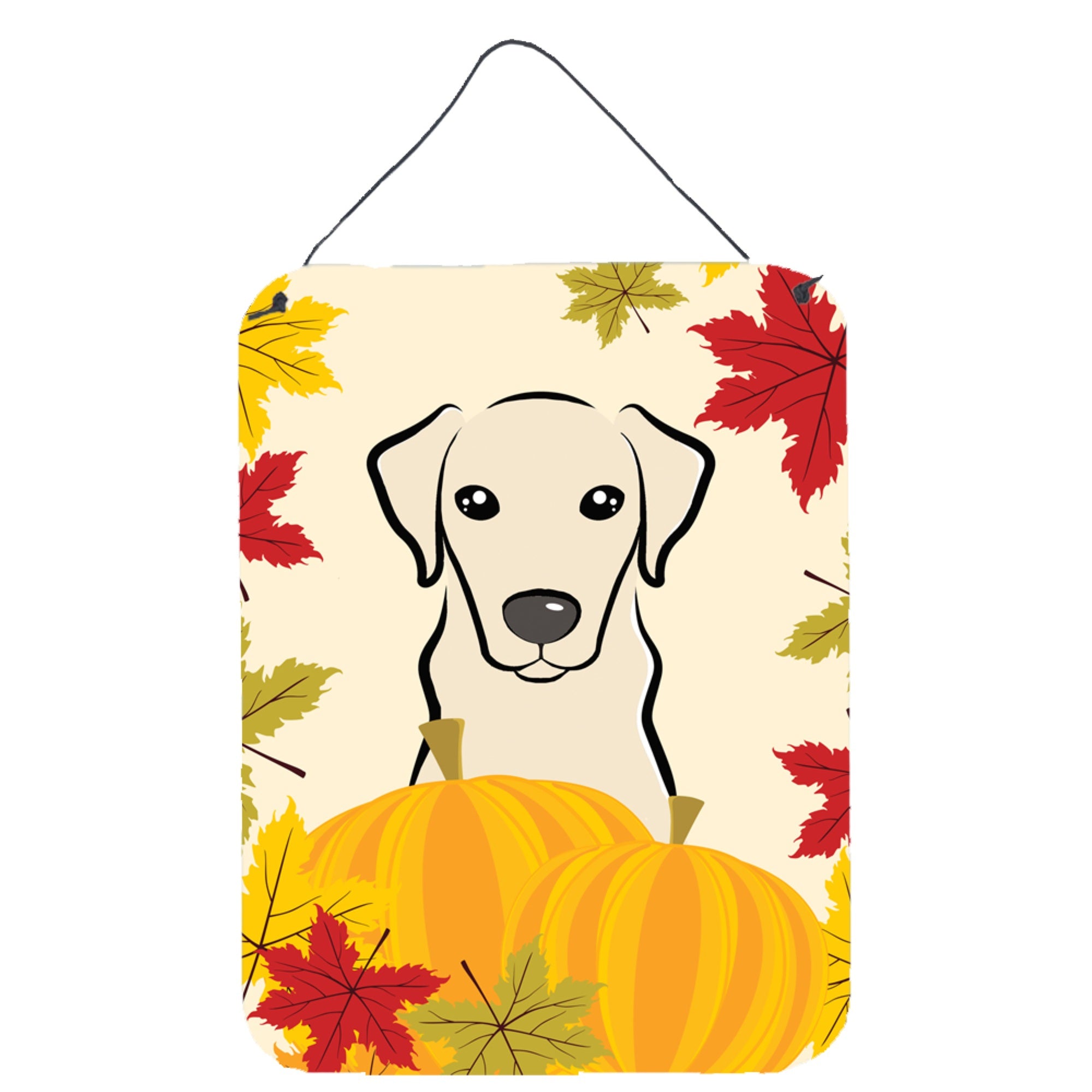 'Caroline'S Treasures Yellow Labrador Thanksgiving Wall Or Door Hanging Prints Bb2028Ds1216, 16''''H X 12''''W, Multicolor''