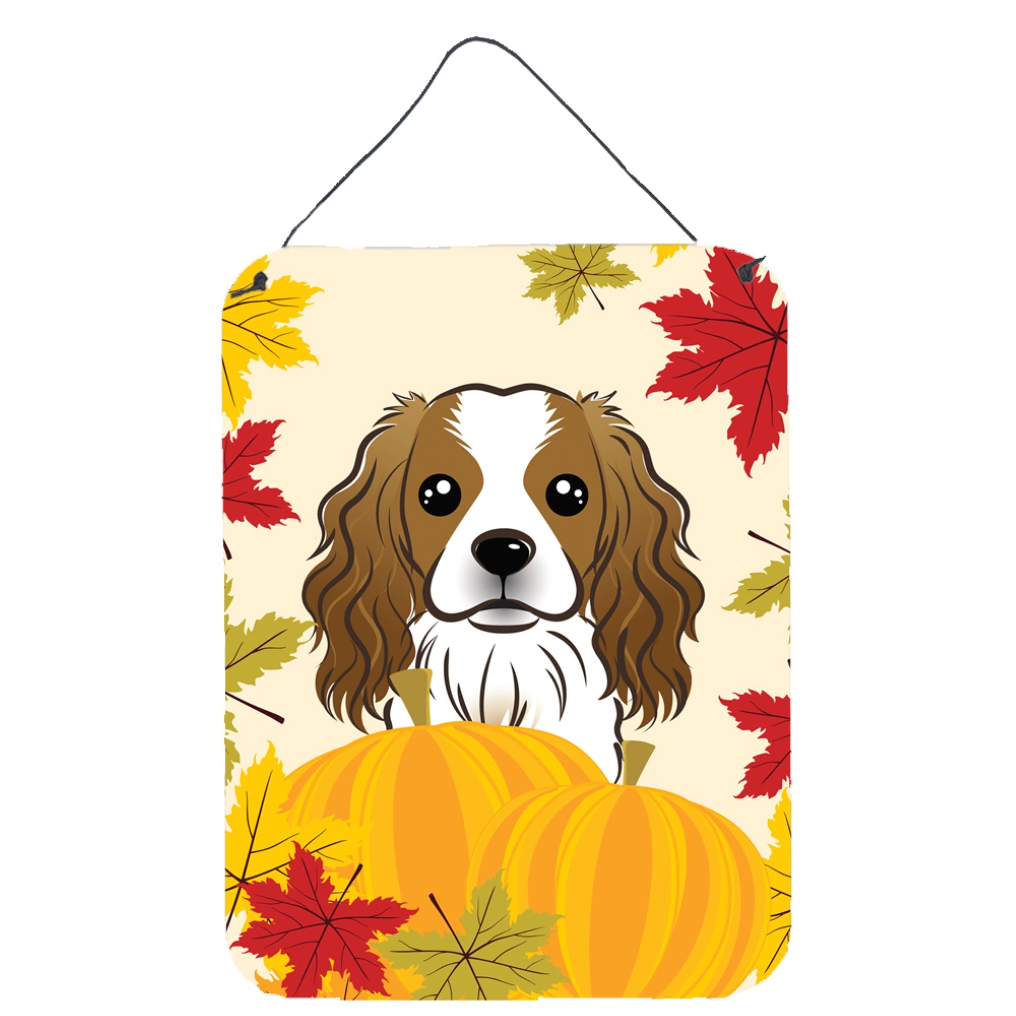 'Caroline'S Treasures Cavalier Spaniel Thanksgiving Wall Or Door Hanging Prints Bb2030Ds1216, 16Hx12W, Multicolor''