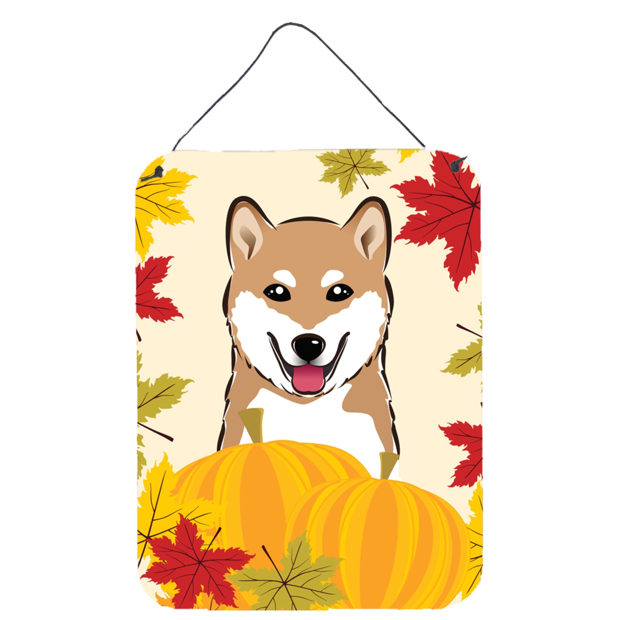 'Caroline'S Treasures Shiba Inu Thanksgiving Wall Or Door Hanging Prints Bb2031Ds1216, 16Hx12W, Multicolor''