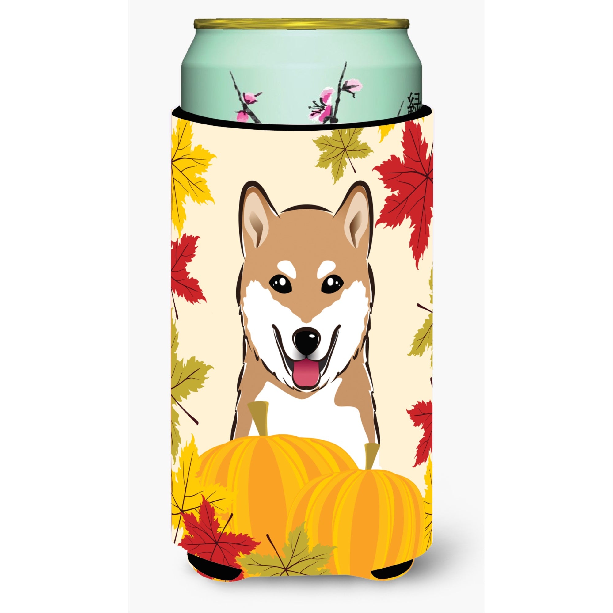 'Caroline'S Treasures Bb2031Tbc ''''Shiba Inu Thanksgiving'''' Tall Boy Hugger Koozie, Multicolor''