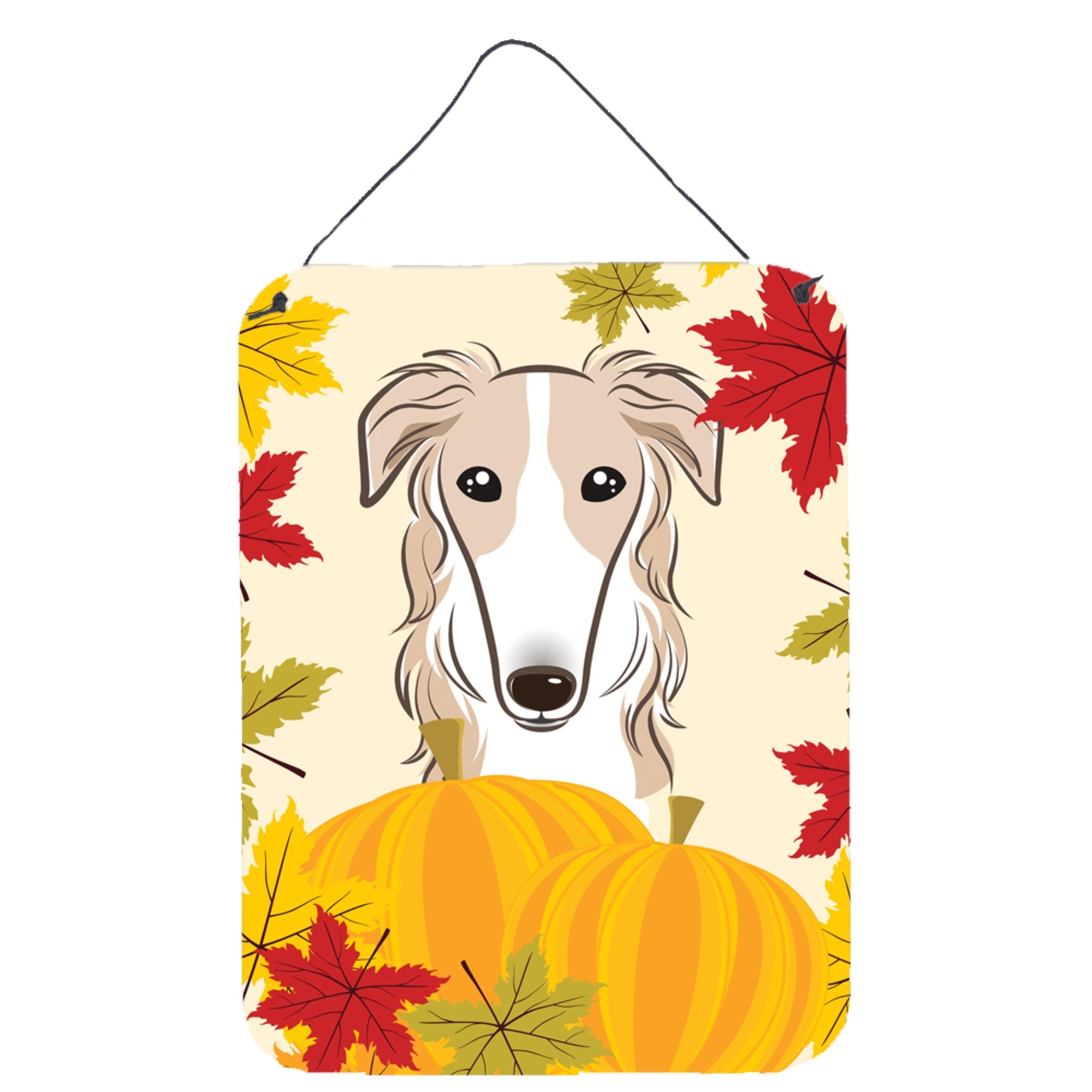 'Caroline'S Treasures Borzoi Thanksgiving Wall Or Door Hanging Prints Bb2034Ds1216, 16Hx12W, Multicolor''