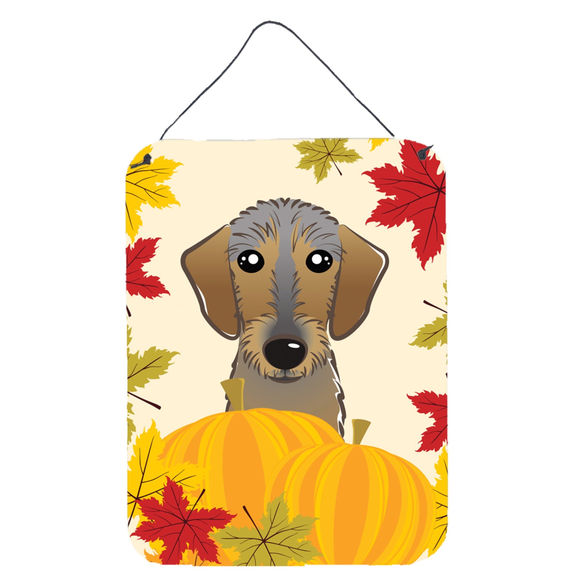 'Caroline'S Treasures Wirehaired Dachshund Thanksgiving Wall Or Door Hanging Prints Bb2039Ds1216, 16Hx12W, Multicolor''