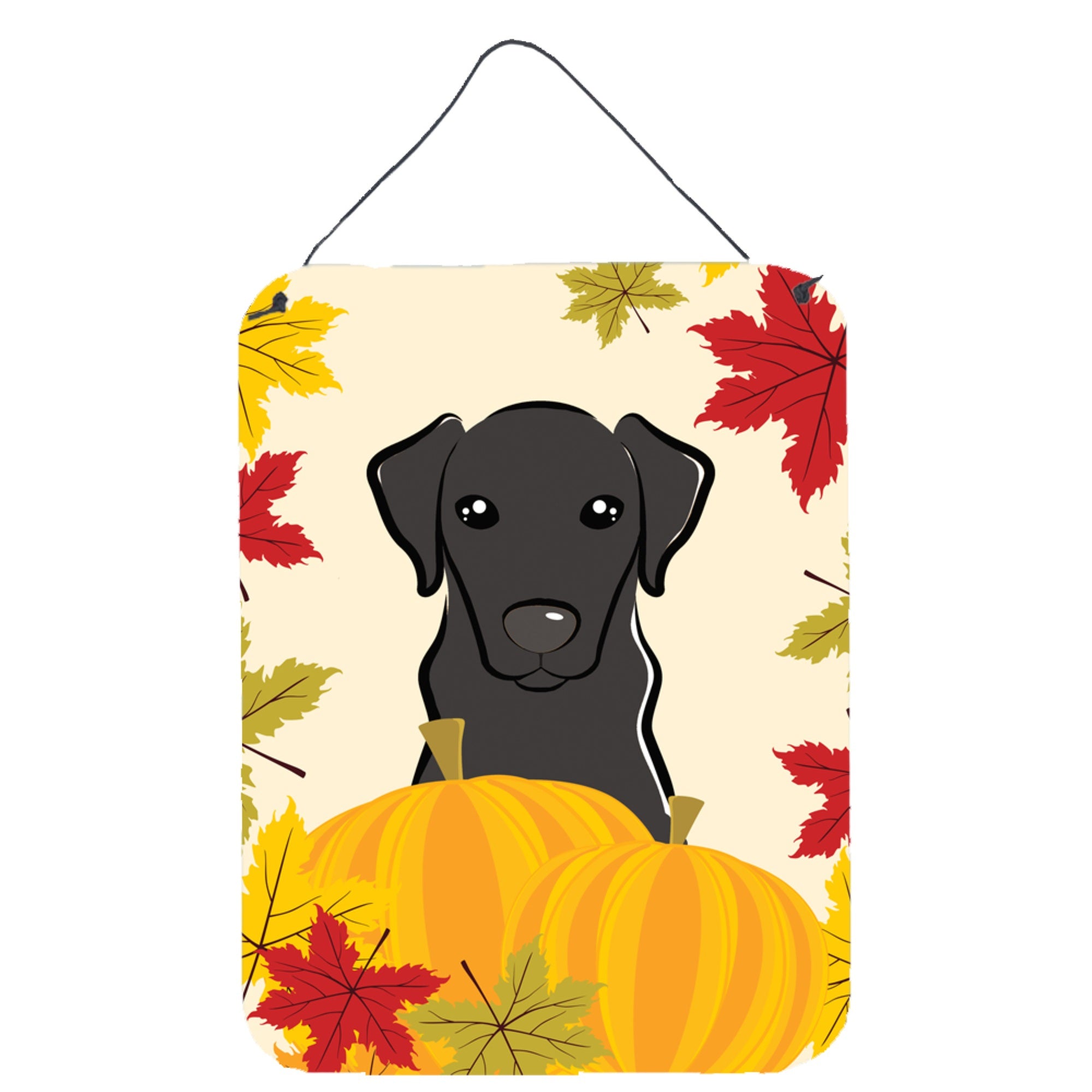 'Caroline'S Treasures Black Labrador Thanksgiving Wall Or Door Hanging Prints Bb2041Ds1216, 16Hx12W, Multicolor''