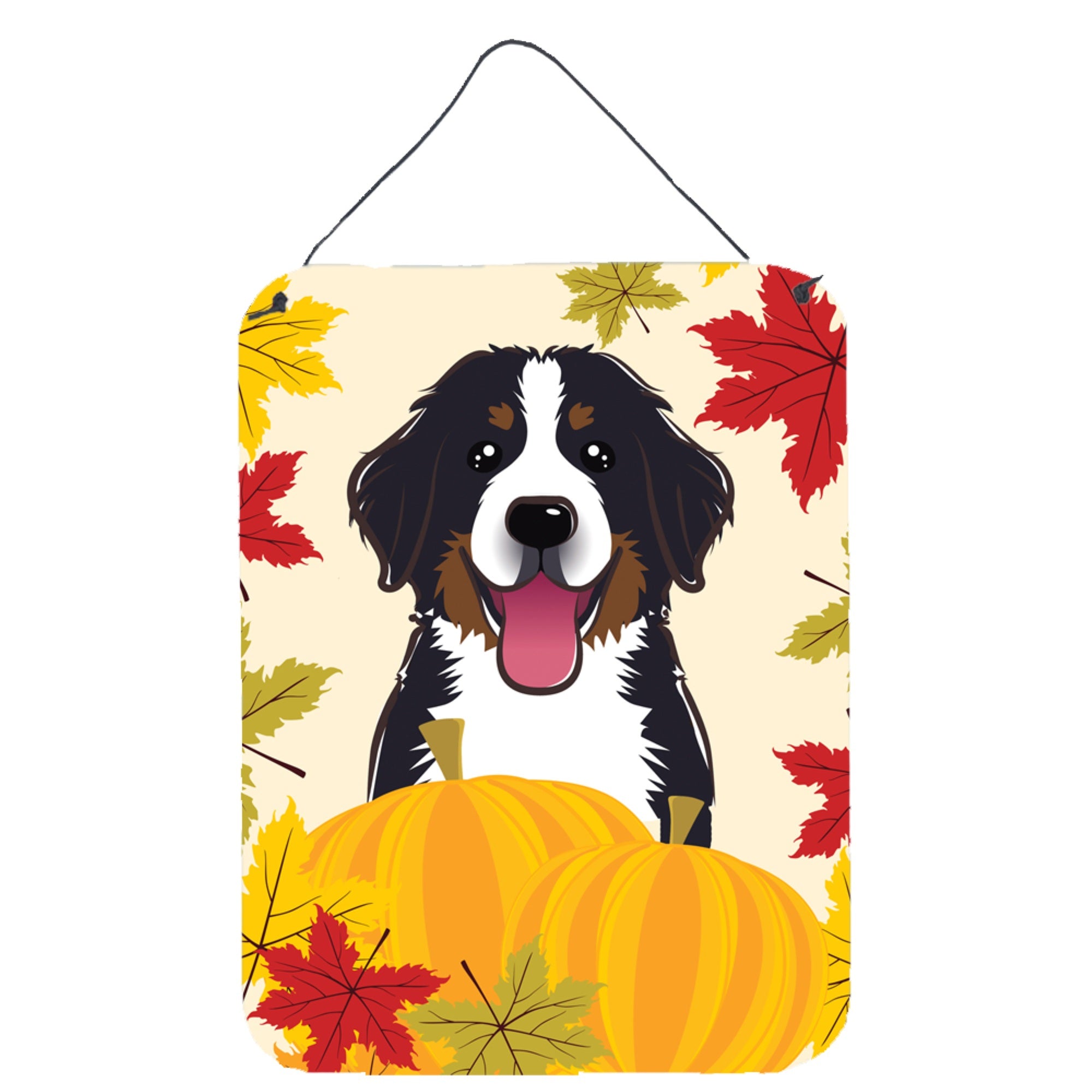 'Caroline'S Treasures Bernese Mountain Dog Thanksgiving Wall Or Door Hanging Prints Bb2043Ds1216, 16Hx12W, Multicolor''