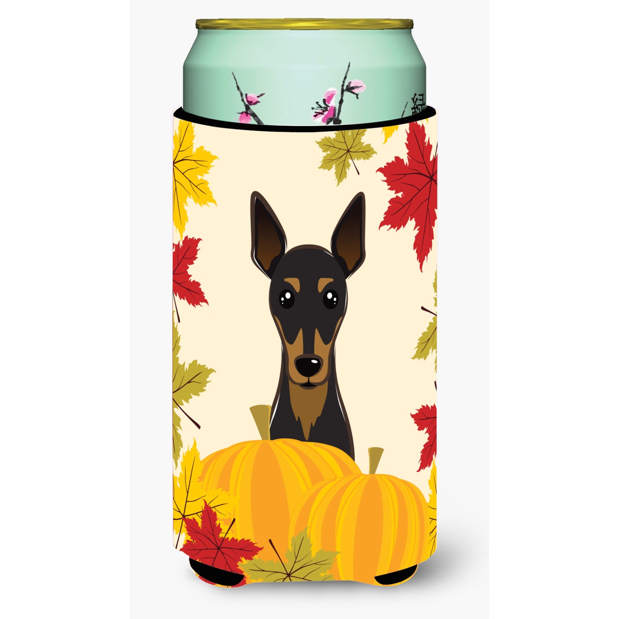 'Caroline'S Treasures Bb2046Tbc ''''Min Pin Thanksgiving'''' Tall Boy Hugger Koozie, Multicolor''